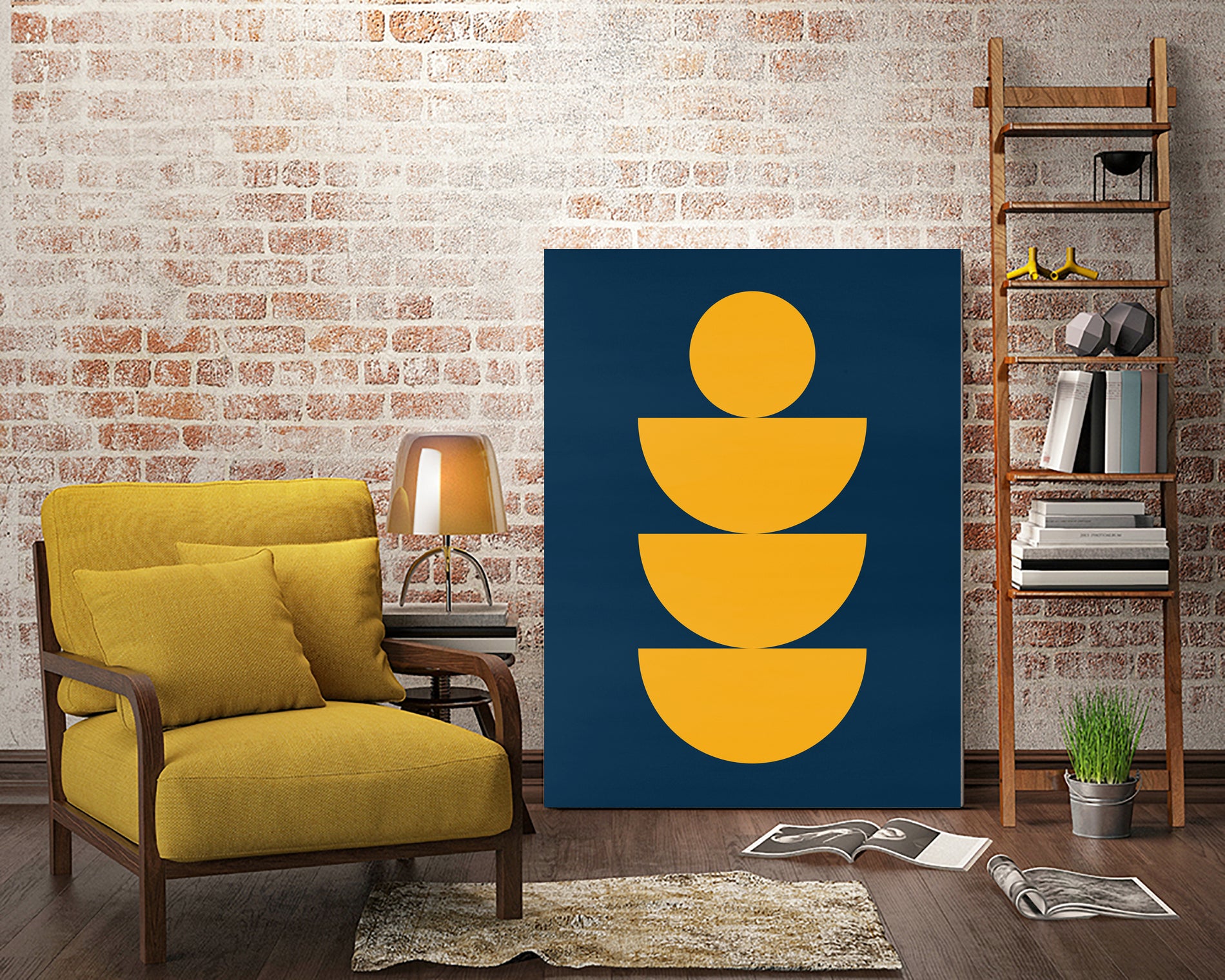 Vibrant shapes F by Vitor Costa on GIANT ART - yellow digital painting