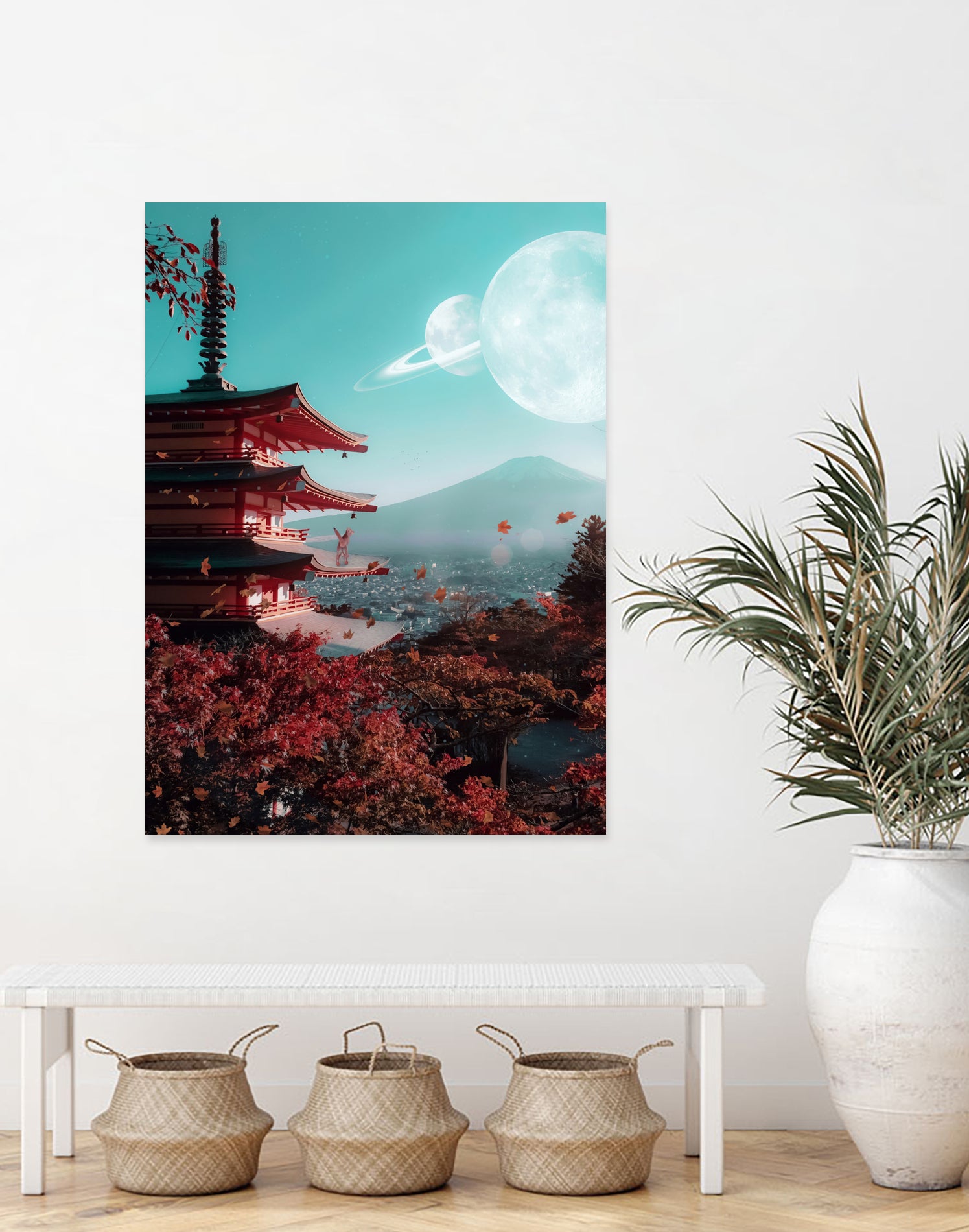 Abyssinian Cat in Japan by Rigaud Mickaël on GIANT ART - red digital painting