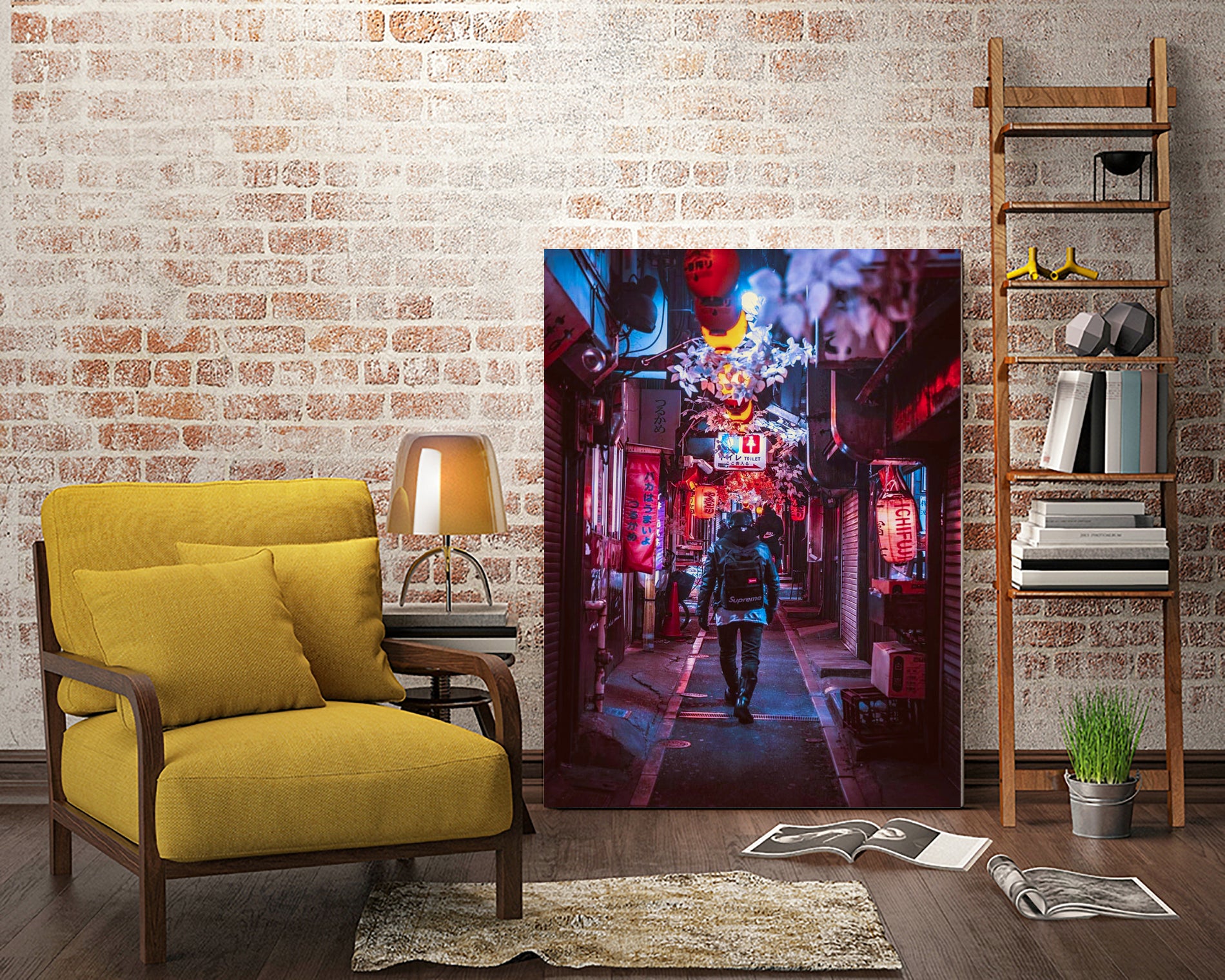 Japan Photographic Street City by Dimas Art on GIANT ART - fuchsia photo illustration