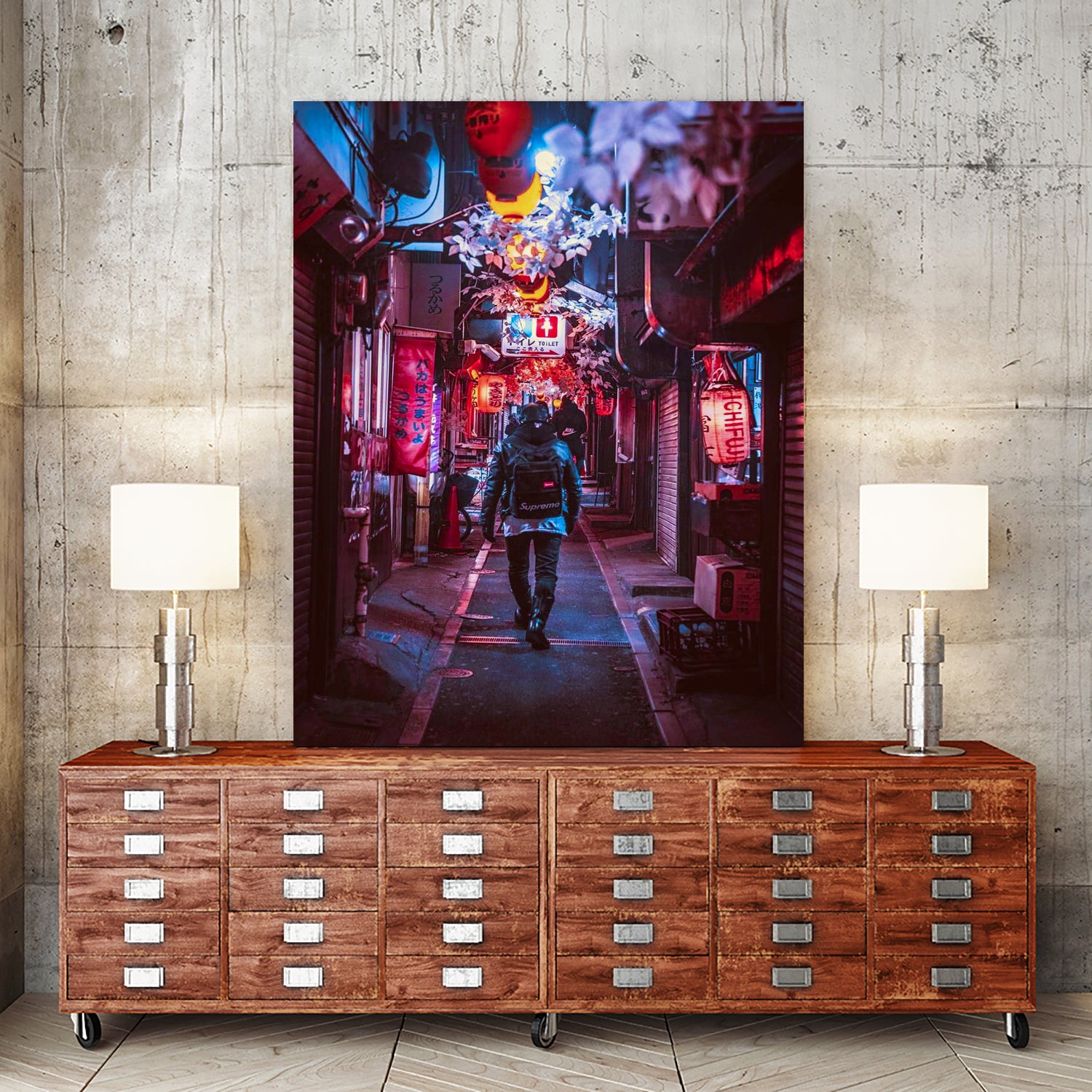 Japan Photographic Street City by Dimas Art on GIANT ART - fuchsia photo illustration