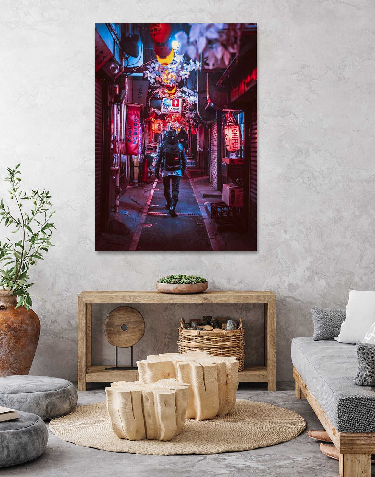 Japan Photographic Street City by Dimas Art on GIANT ART - fuchsia photo illustration