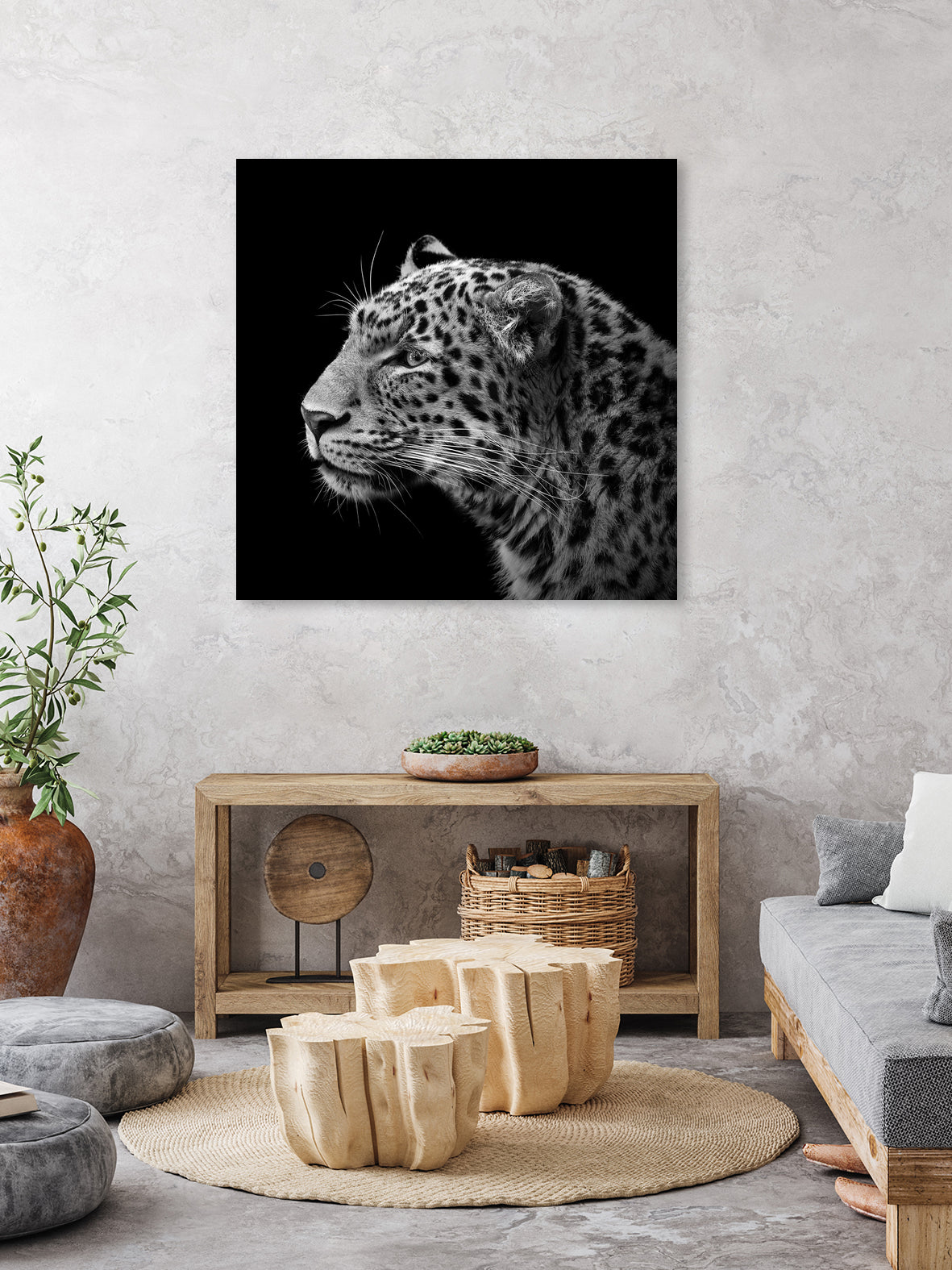 Leopard in black and white by Lukas Holas on GIANT ART - black photo manipulation
