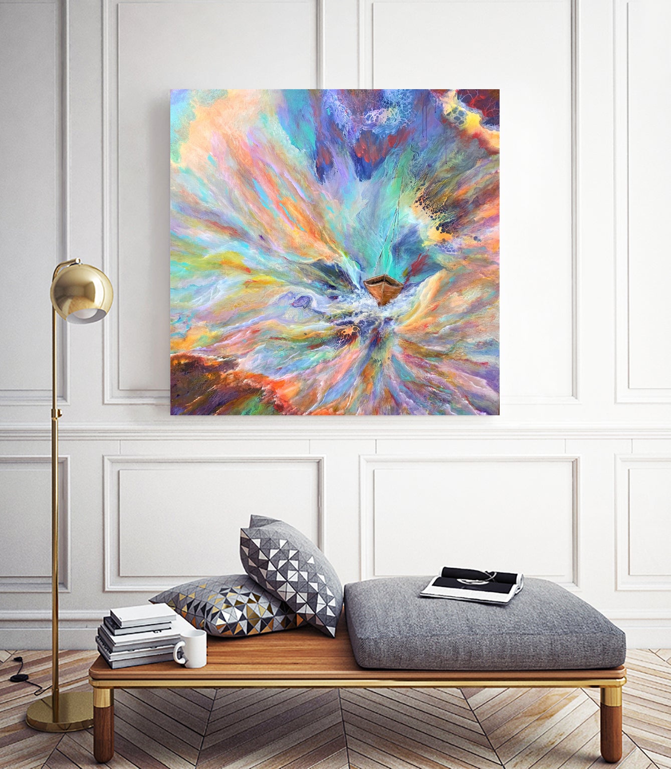 Peeking by Soraya Silvestri on GIANT ART - blue mixed media