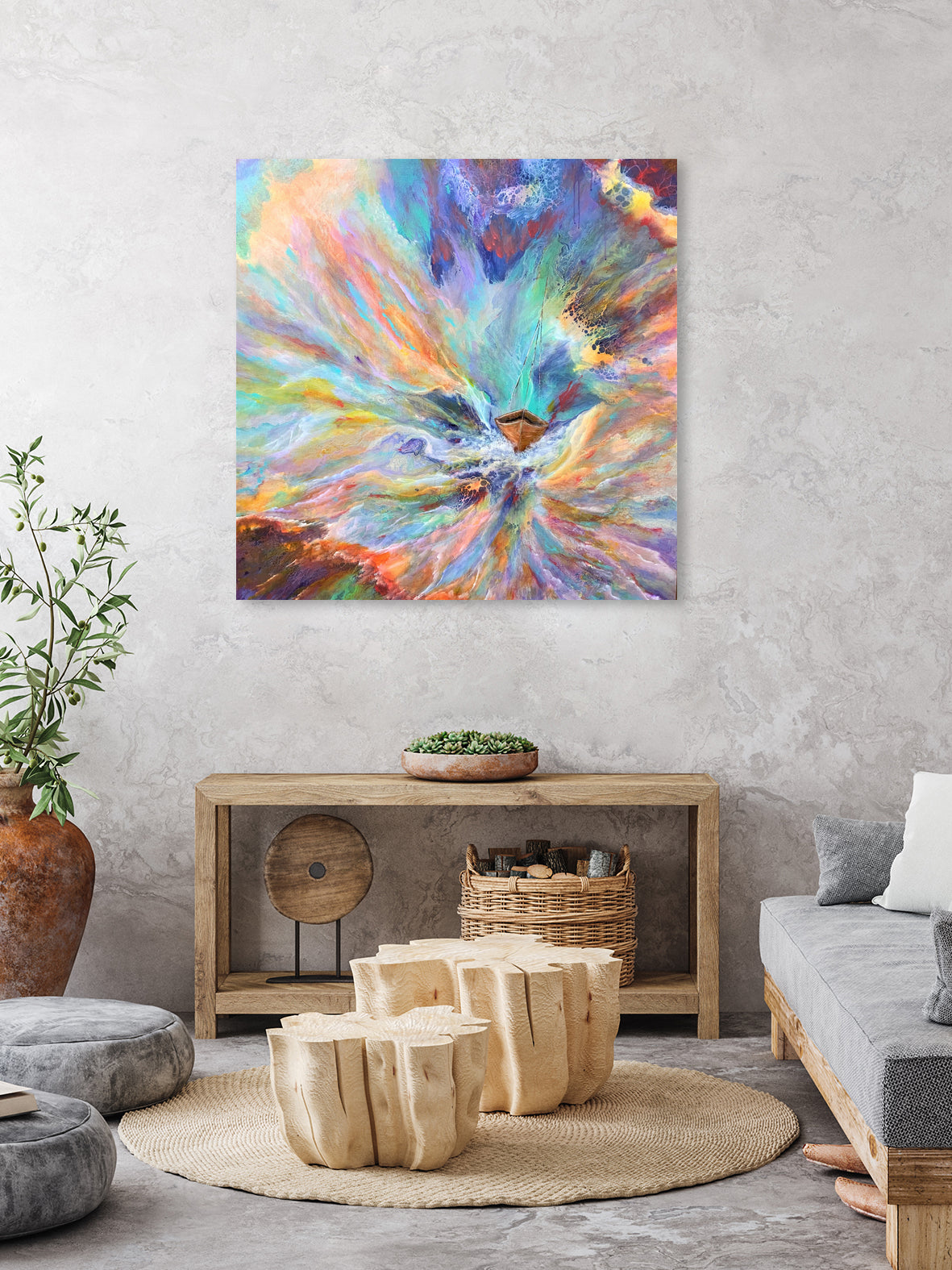 Peeking by Soraya Silvestri on GIANT ART - blue mixed media