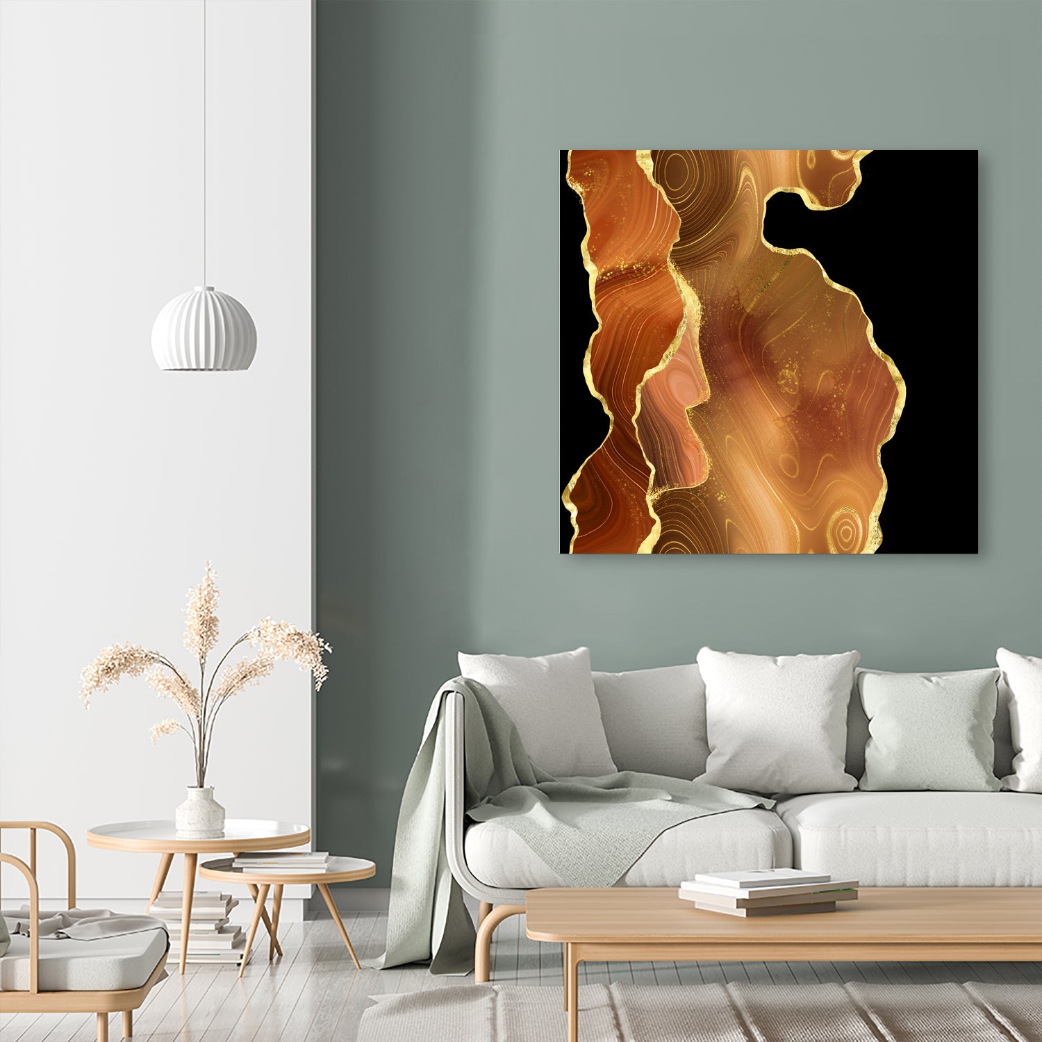 Orange Gold Agate Texture 03 by Isabel Muñoz on GIANT ART - orange digital painting