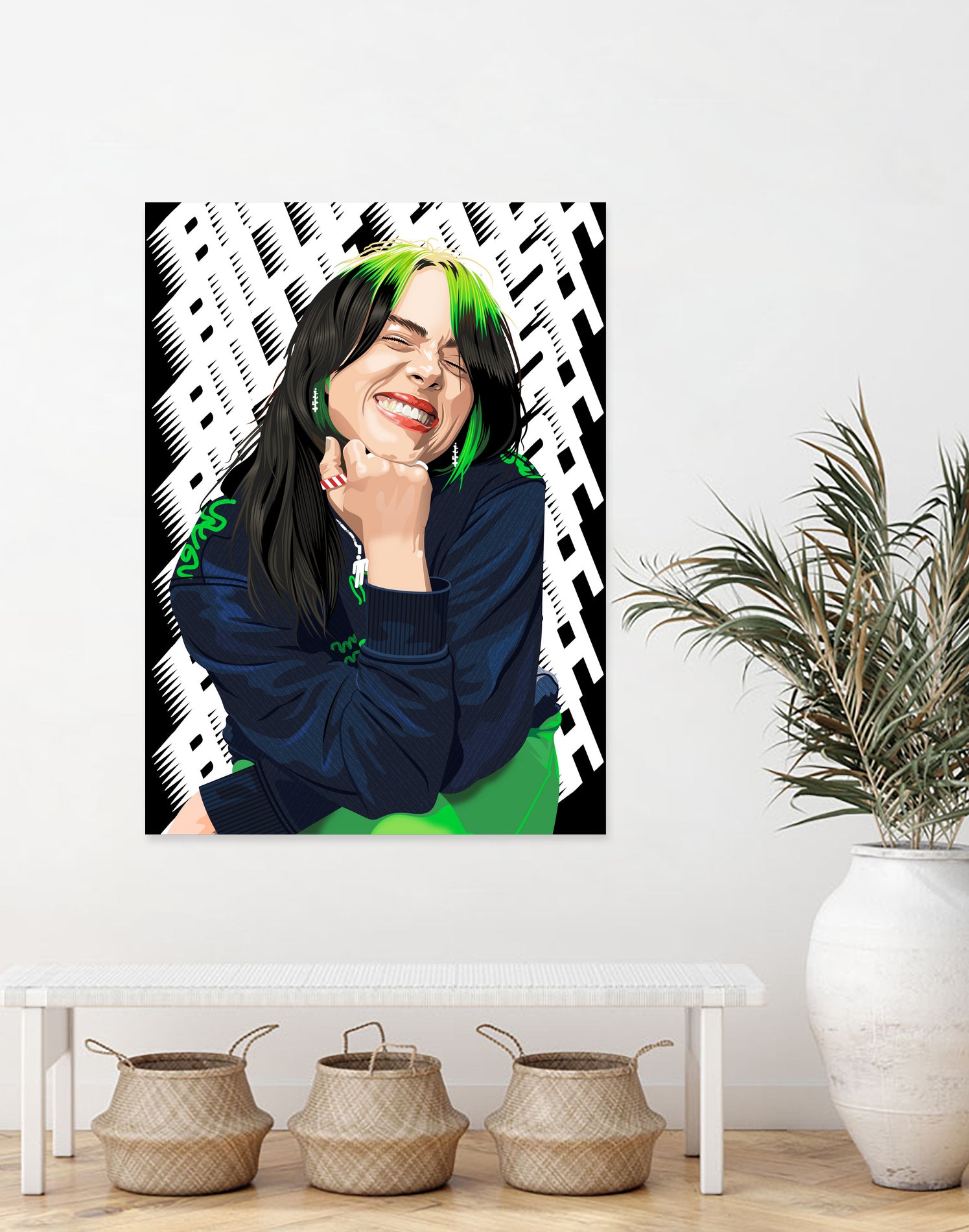 Billie "Smile" Eilish by Laksana Ardie on GIANT ART - red digital drawing