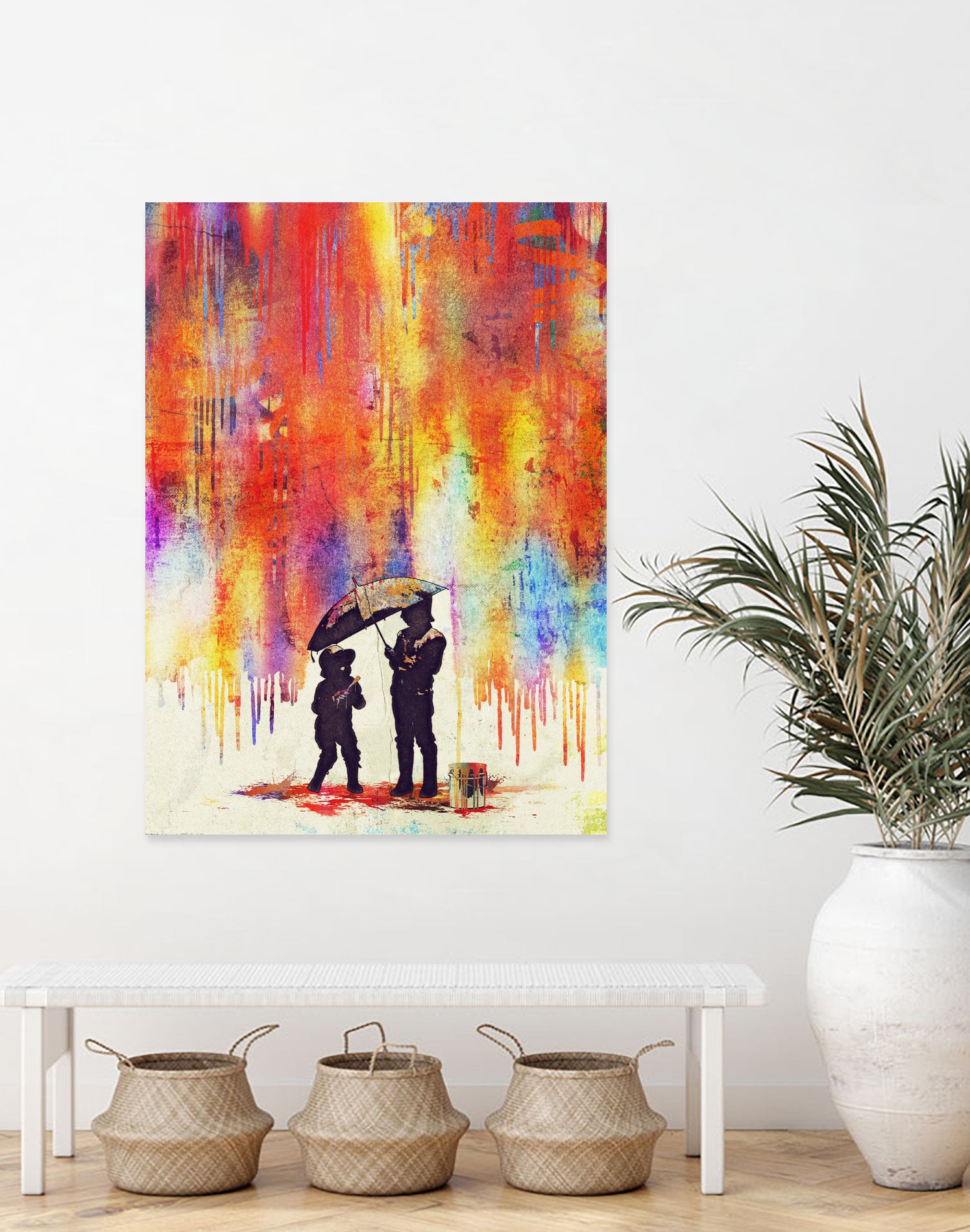 Enfants sous la pluie by Johann Brangeon on GIANT ART - white digital painting