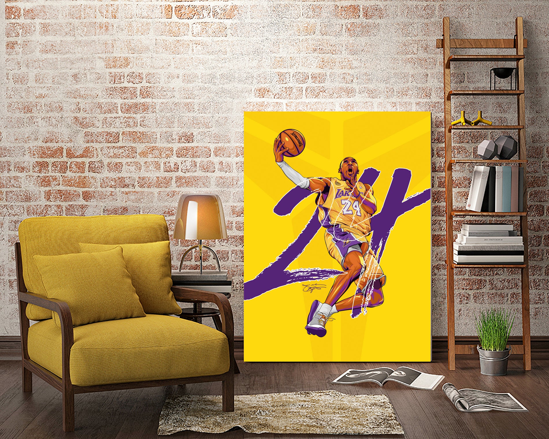 Kobe "Black Mamba" Bryant by Zildjian Magante on GIANT ART - yellow typography