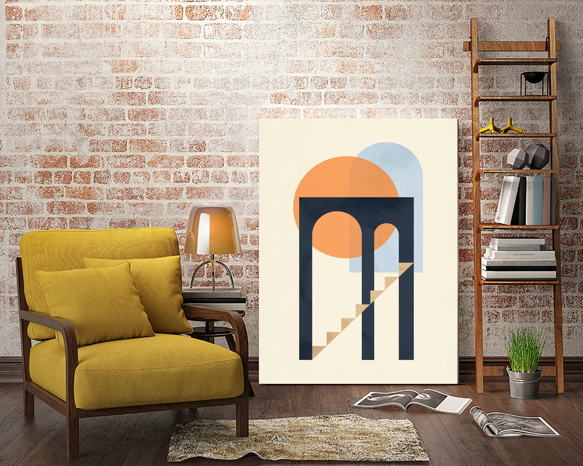 Geometry 01 by Vitor Costa on GIANT ART - orange digital painting