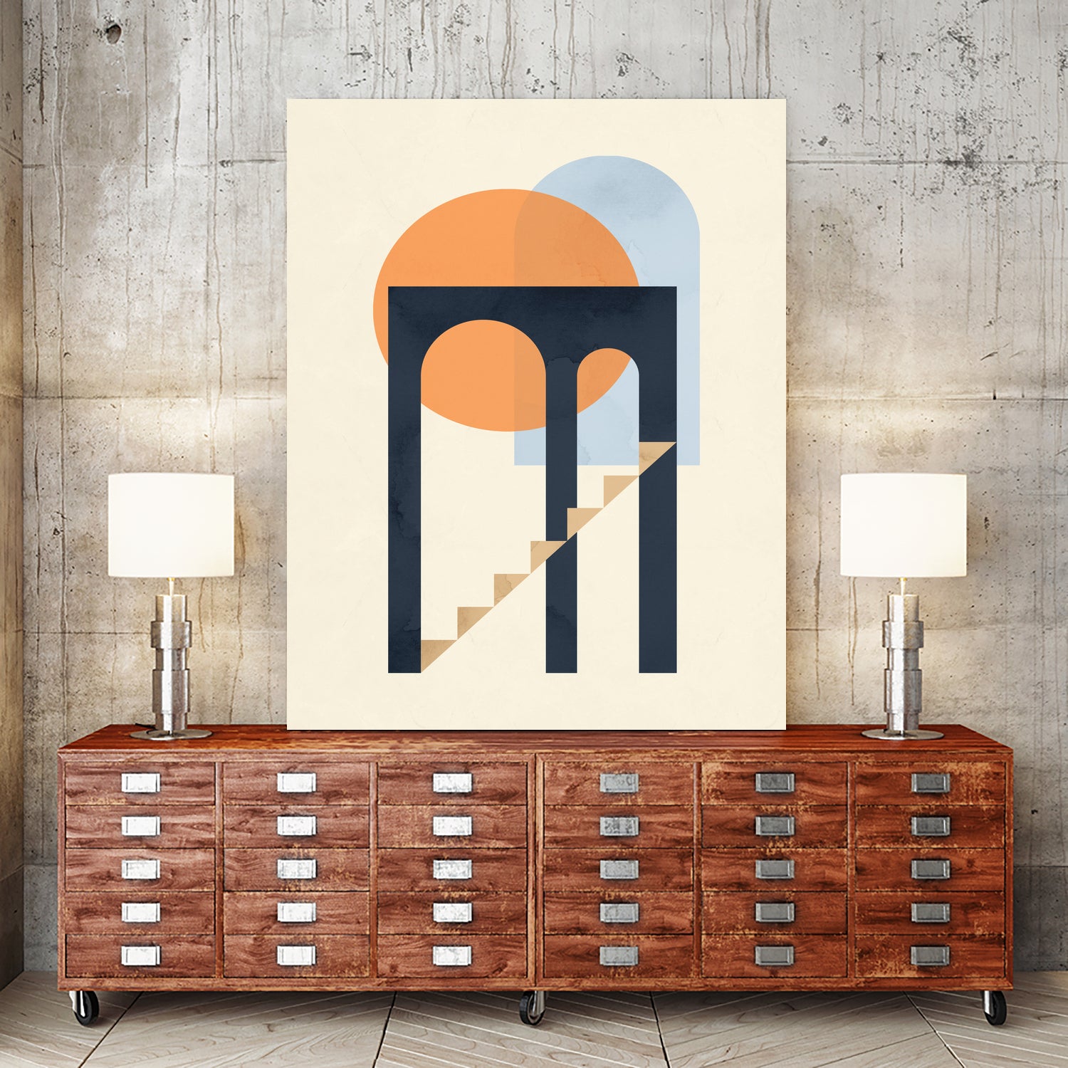 Geometry 01 by Vitor Costa on GIANT ART - orange digital painting