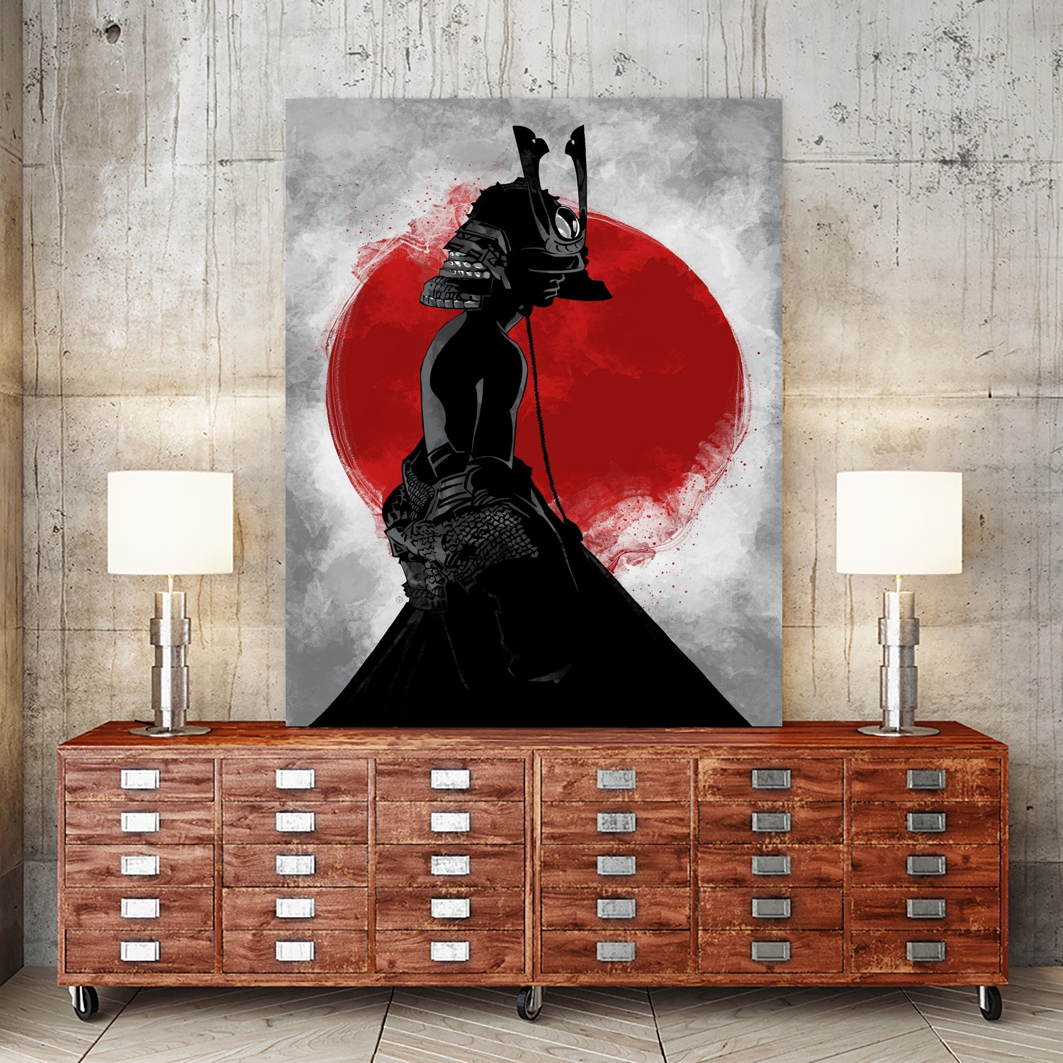 Samurai Girl by Nikita Abakumov on GIANT ART - red digital painting