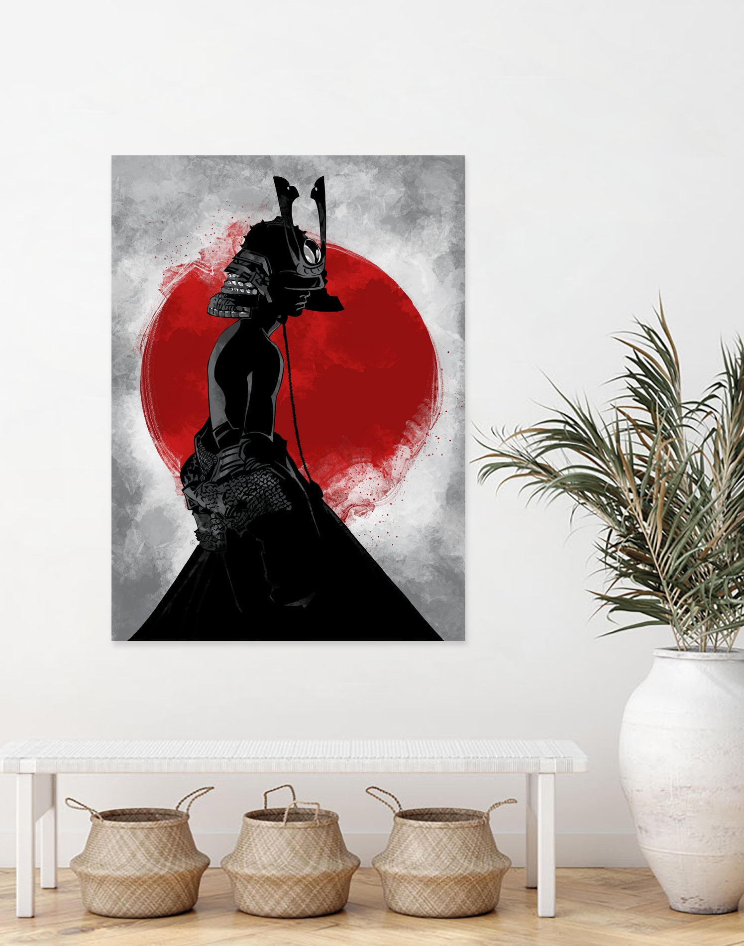 Samurai Girl by Nikita Abakumov on GIANT ART - red digital painting