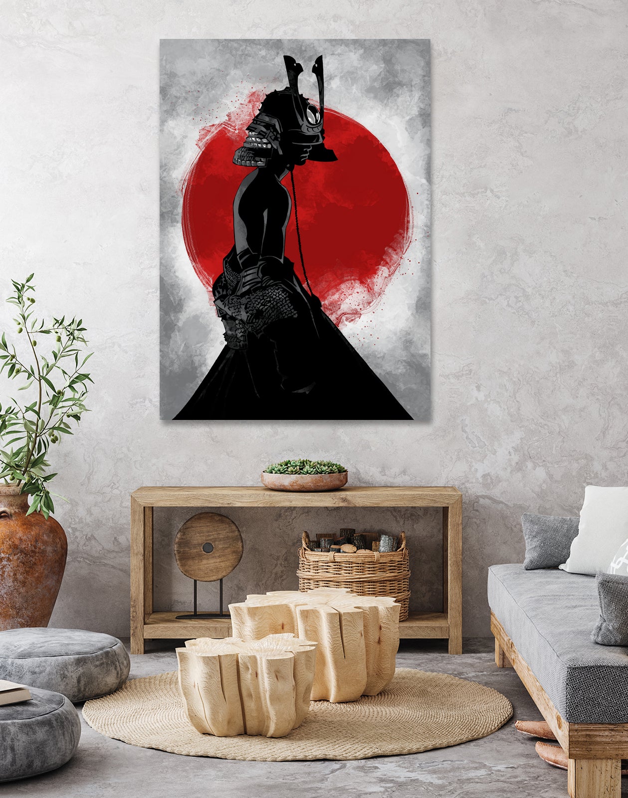 Samurai Girl by Nikita Abakumov on GIANT ART - red digital painting