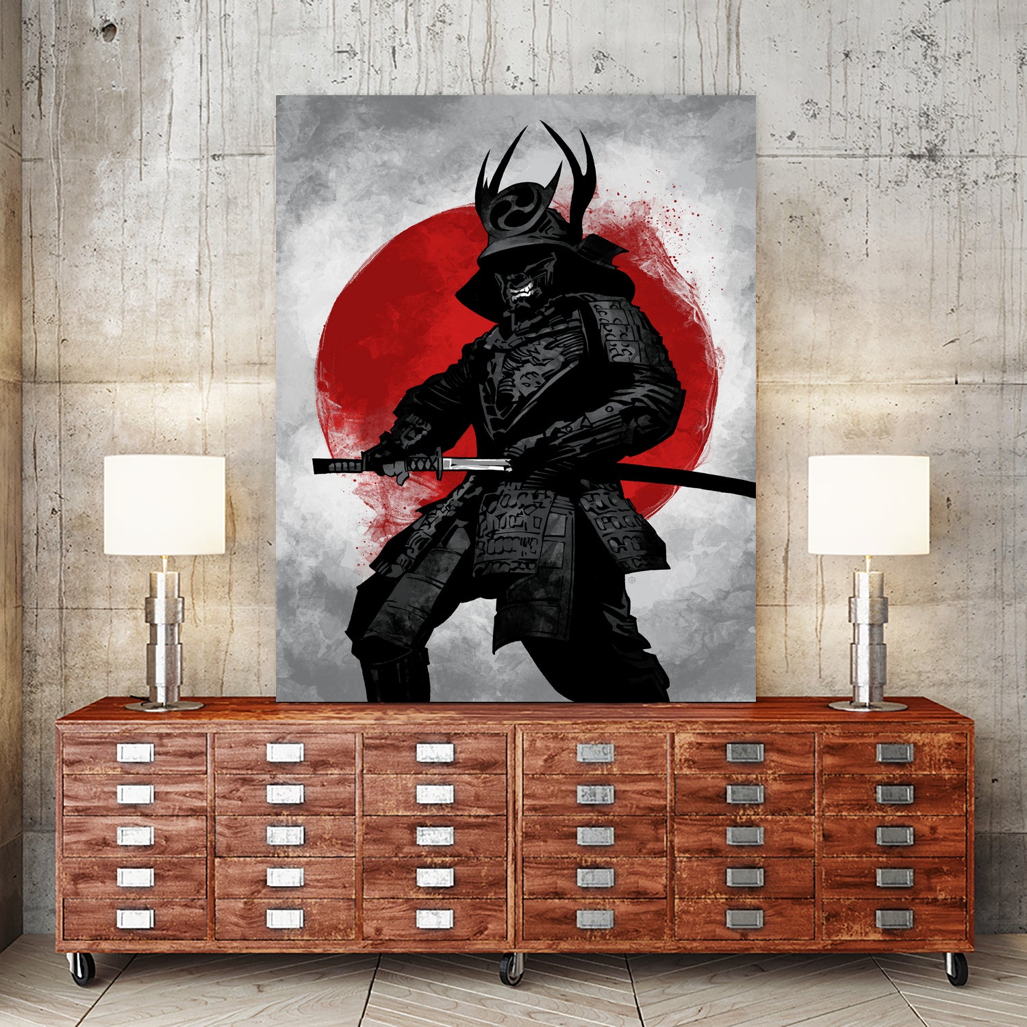 Samurai by Nikita Abakumov on GIANT ART - red digital painting