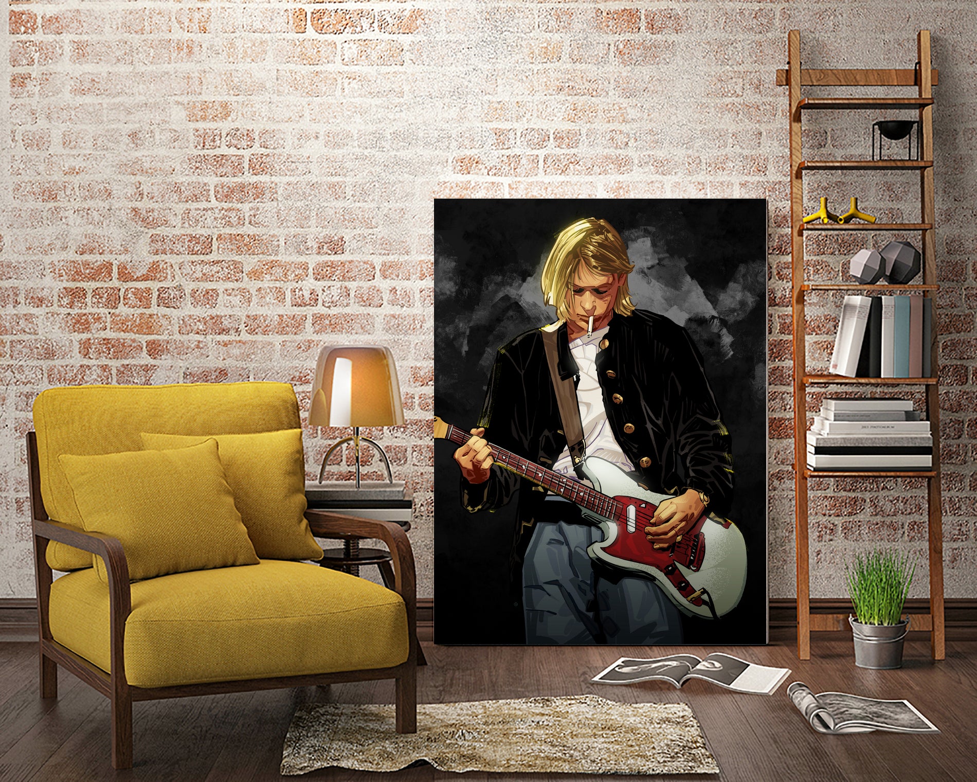 Kurt Cobain Nirvana by Nikita Abakumov on GIANT ART - black digital painting