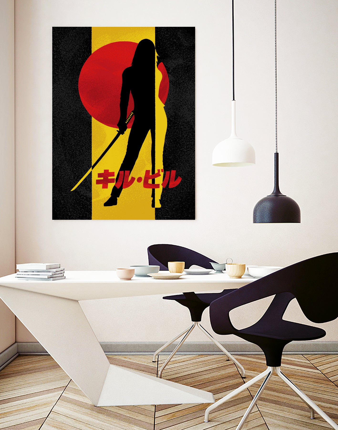 Kill Bill Silhouette by Nikita Abakumov on GIANT ART - yellow digital painting