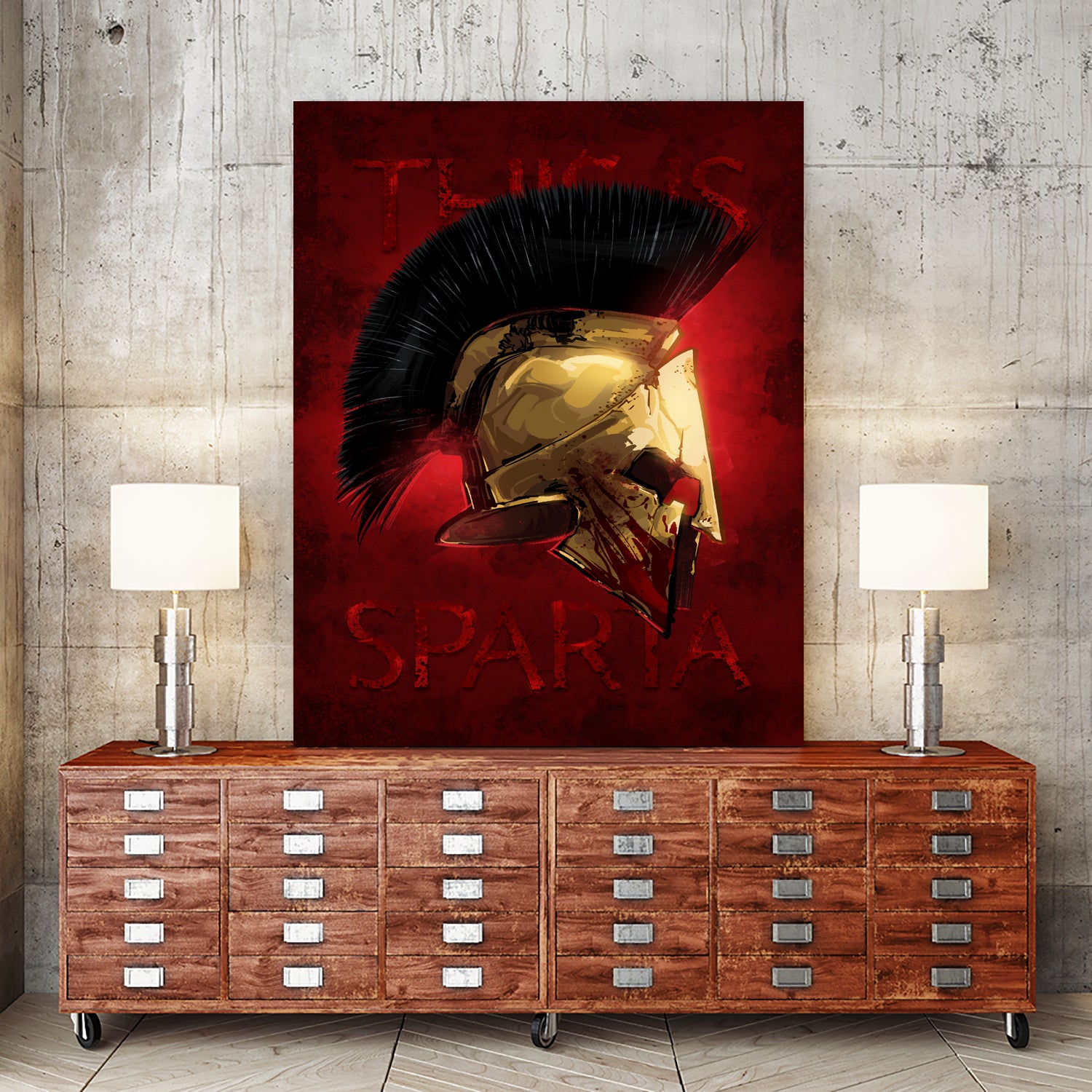 300 Spartan Helmet by Nikita Abakumov on GIANT ART - red digital painting