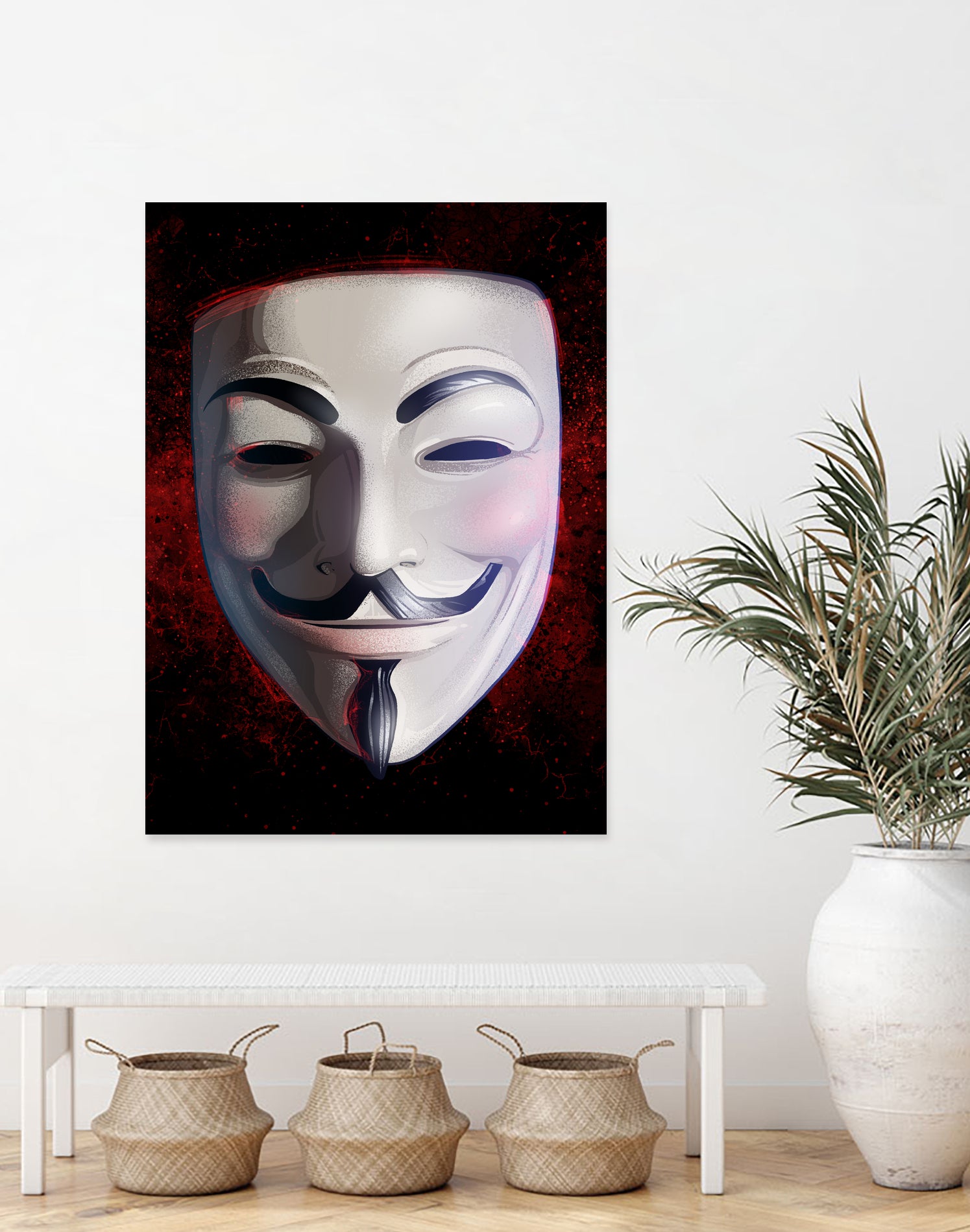 V For Vendetta Mask by Nikita Abakumov on GIANT ART - white digital painting
