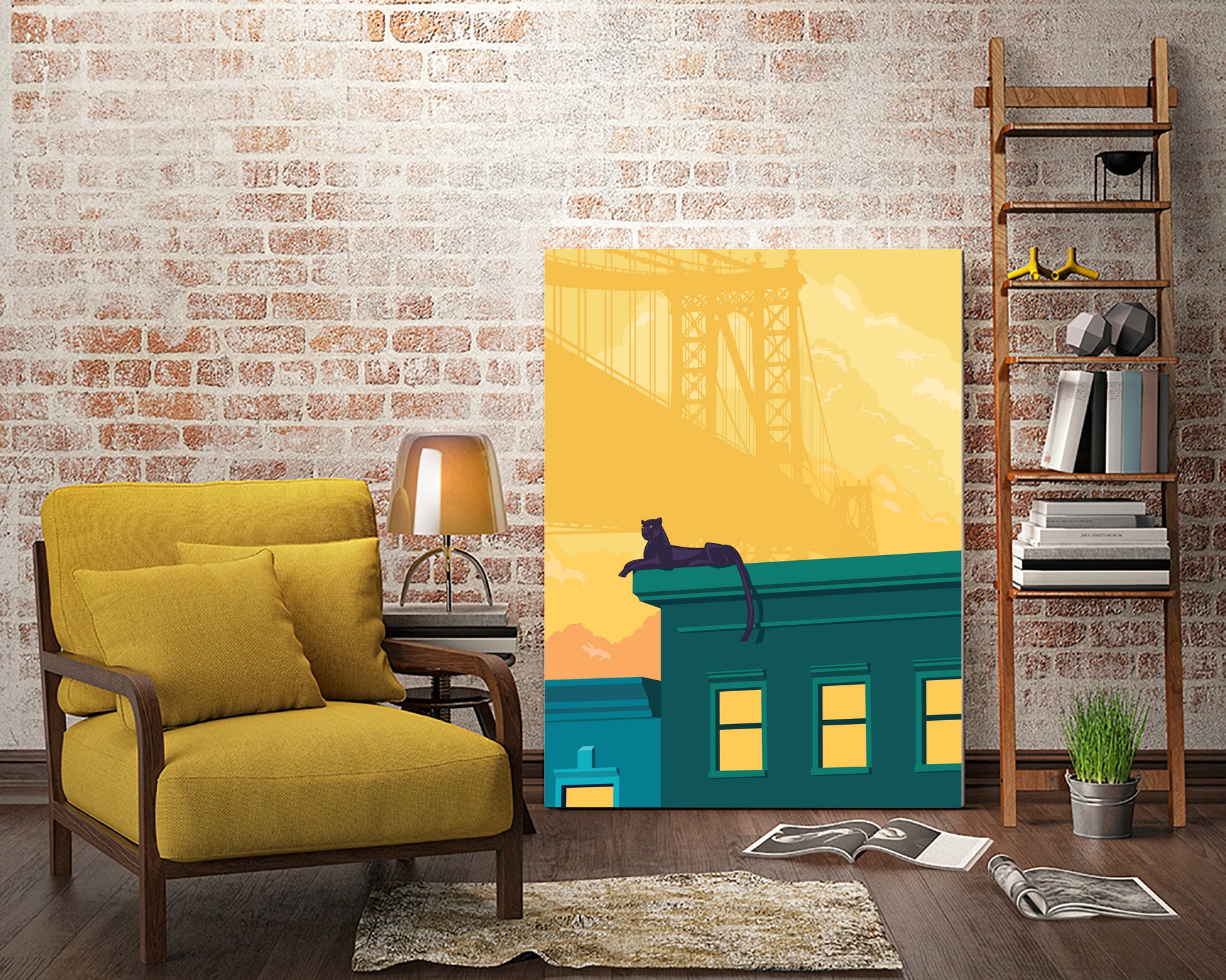 Urban jaguar by Roland Bánrévi on GIANT ART - yellow digital drawing