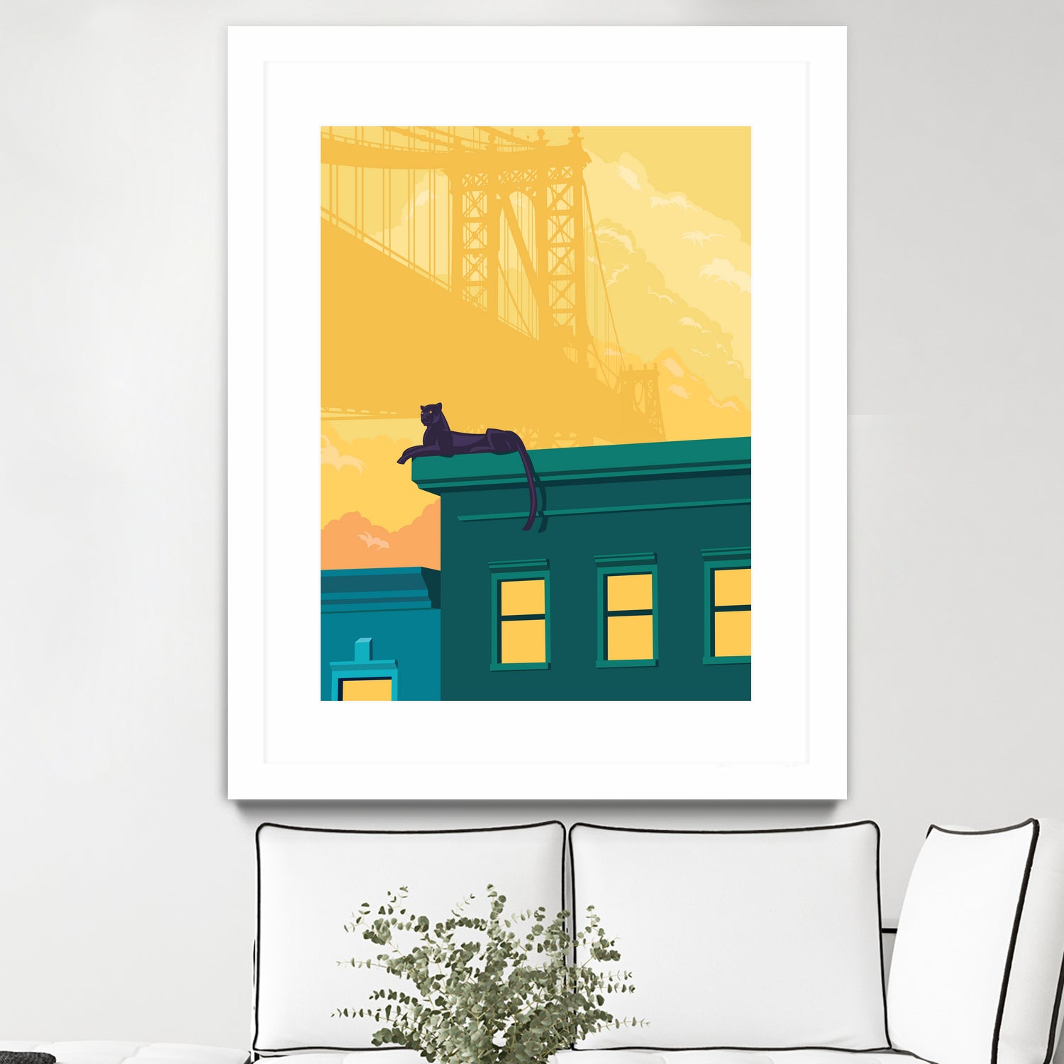 Urban jaguar by Roland Bánrévi on GIANT ART - yellow digital drawing