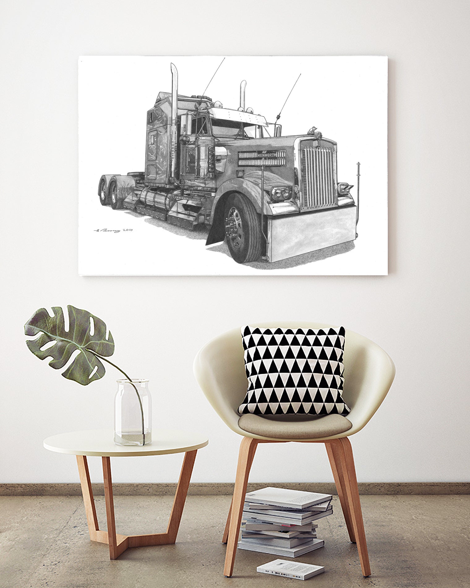 Redbubble Kenworth W900 by steve pearcy on GIANT ART - white digital painting