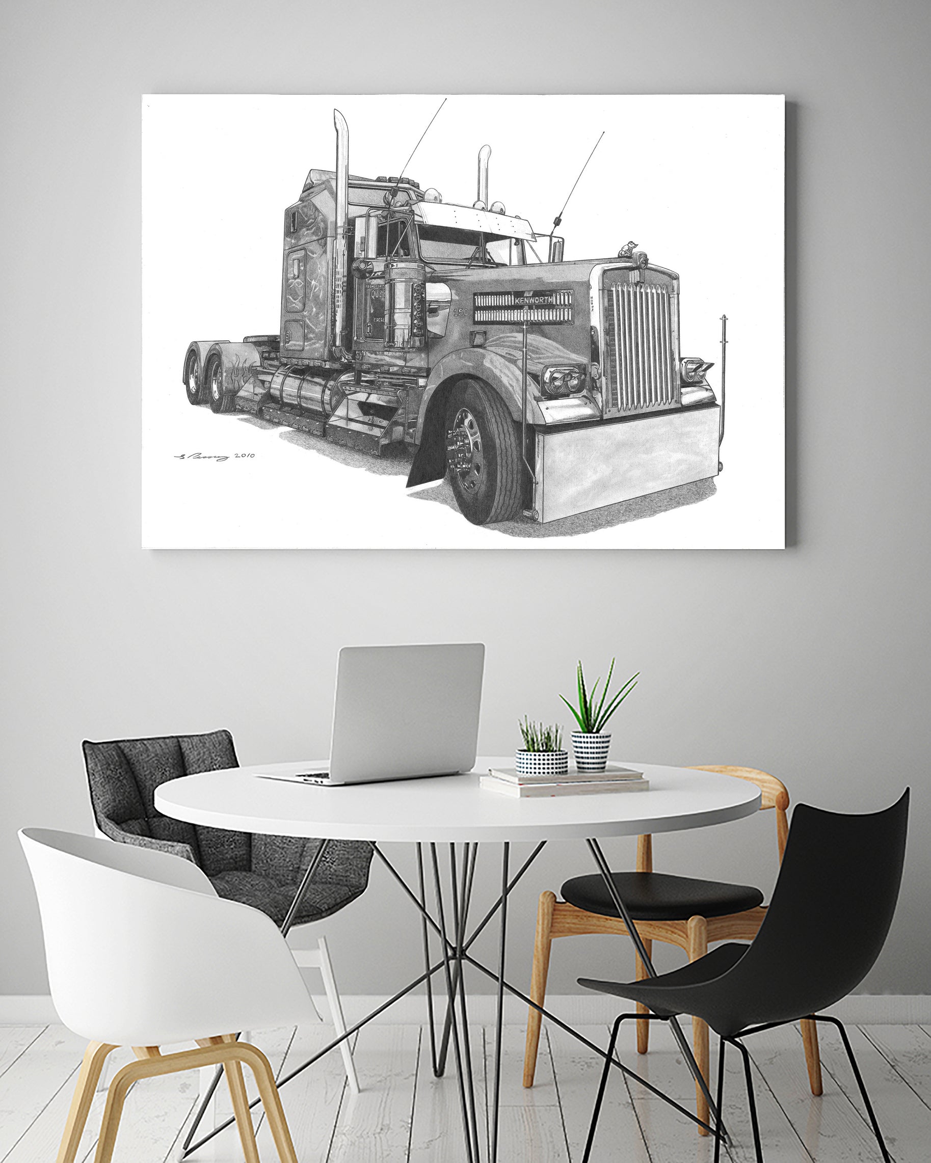 Redbubble Kenworth W900 by steve pearcy on GIANT ART - white digital painting