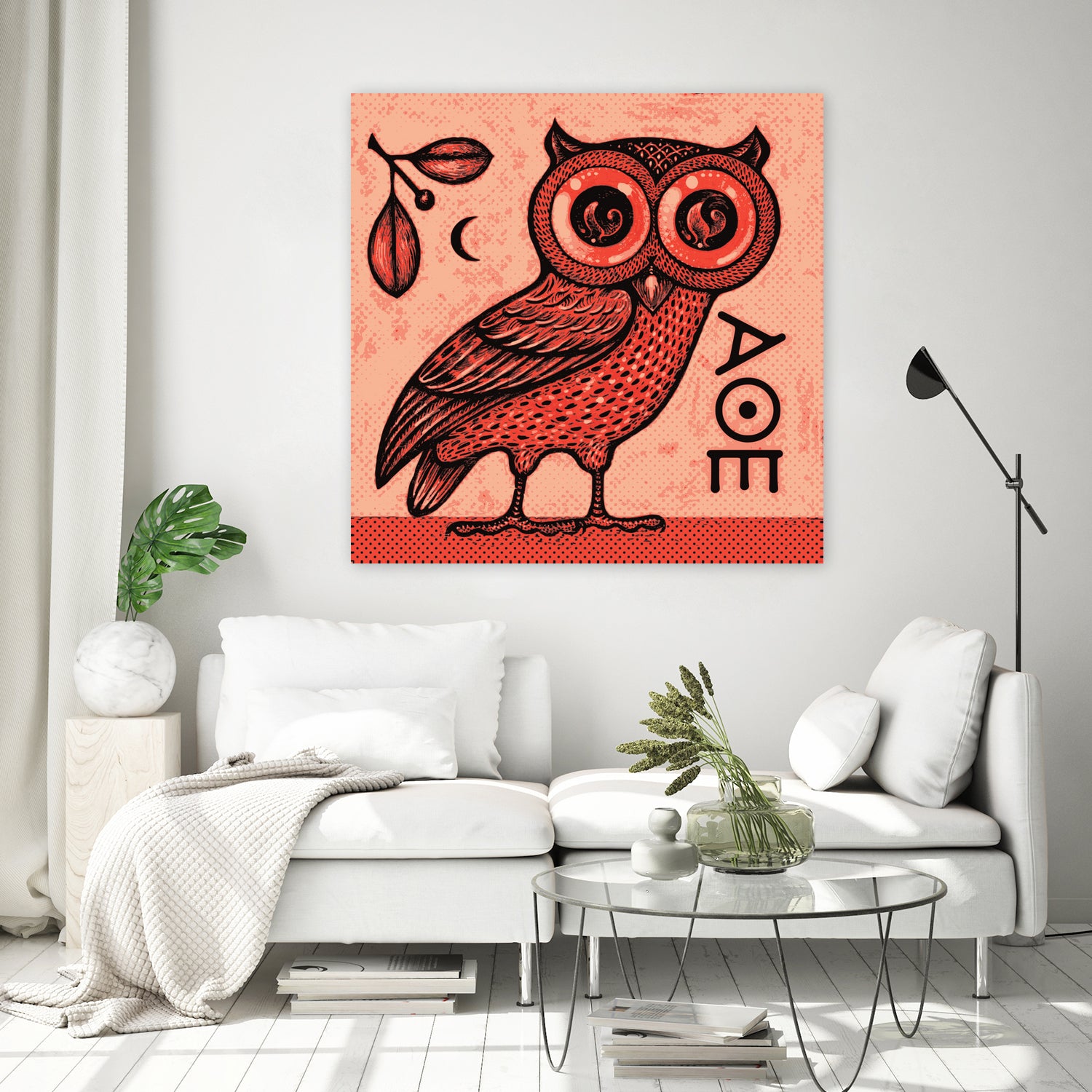 Athena's Owl by Scott Partridge on GIANT ART - red mixed media