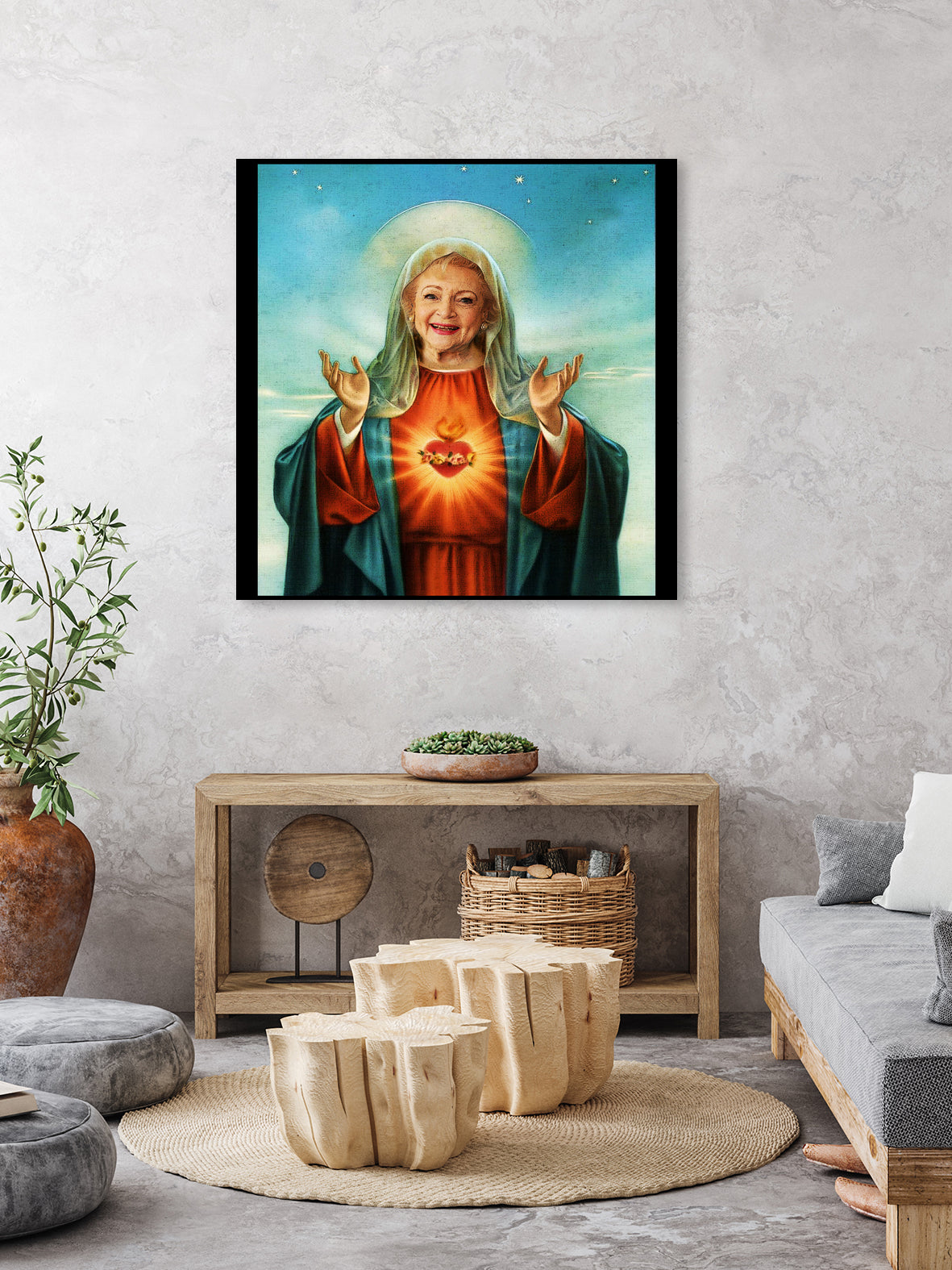 The Golden Girls Betty White Jesus Christ by Nguyet Nguyen Thi Bich on GIANT ART - white digital drawing
