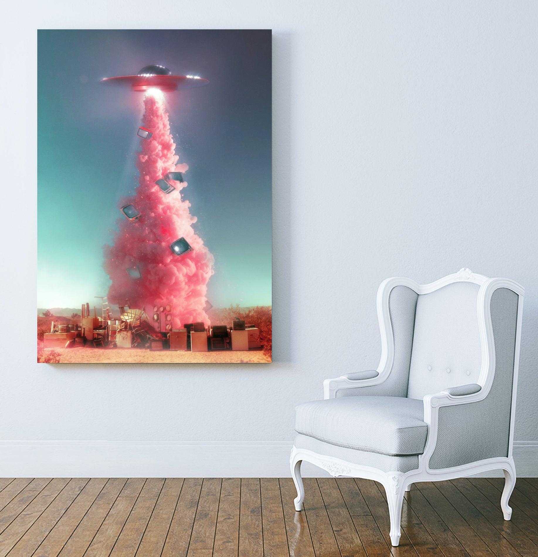 Extraterrestrial Espionage by Jonas Loose on GIANT ART - pink photo manipulation