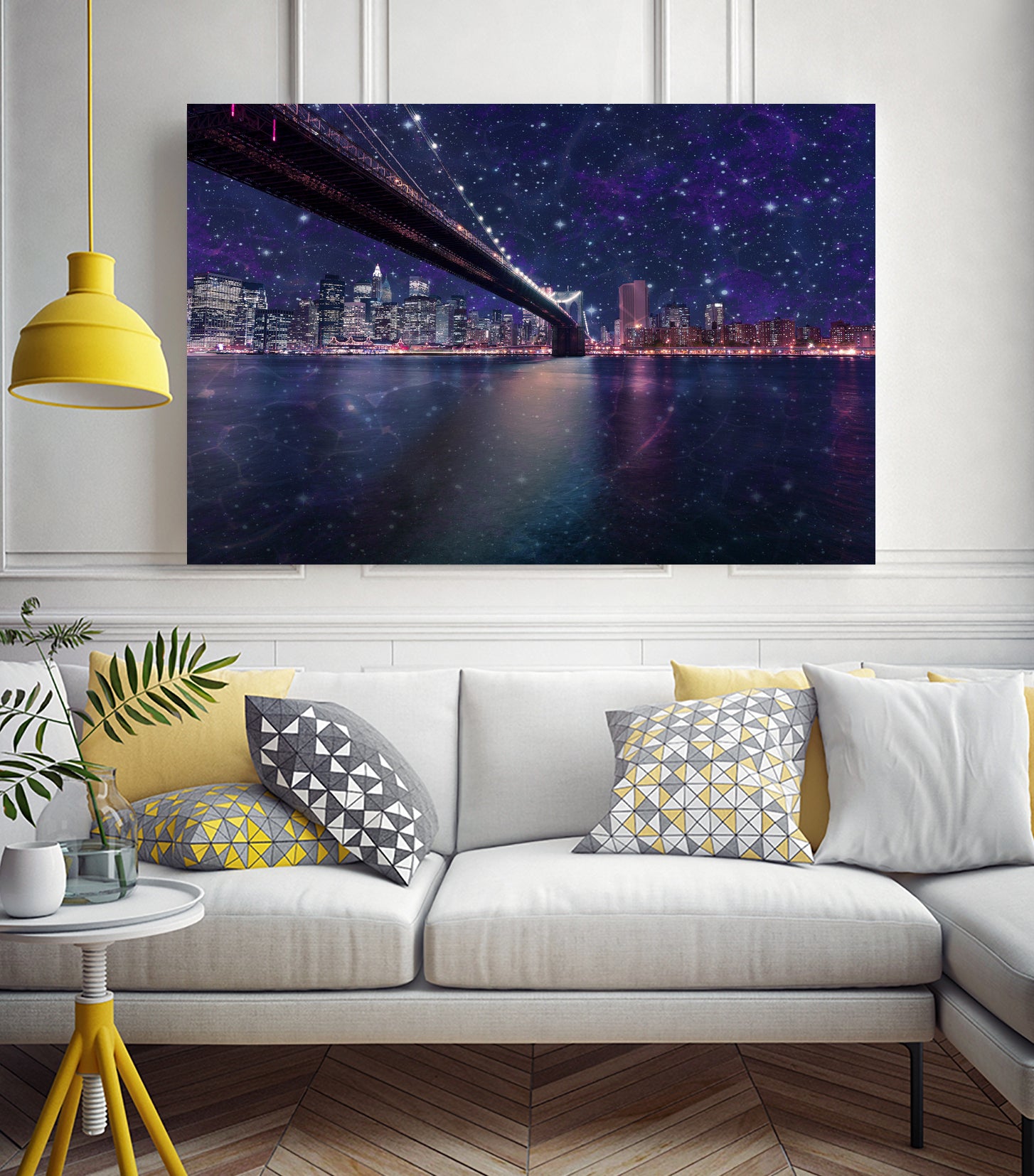 Spacey Manhattan Skyline by Susan Kline on GIANT ART - blue photo illustration