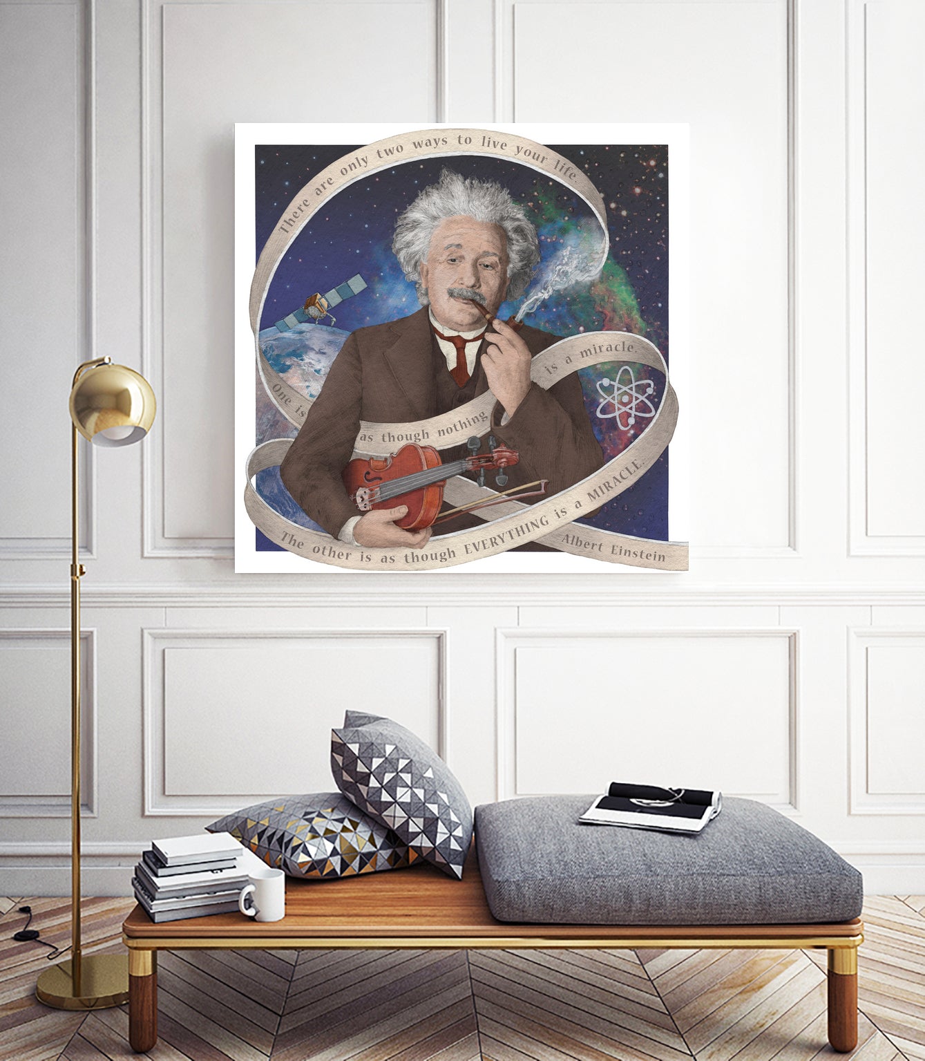Albert Einstein by Asya Mitskevich on GIANT ART - blue digital painting