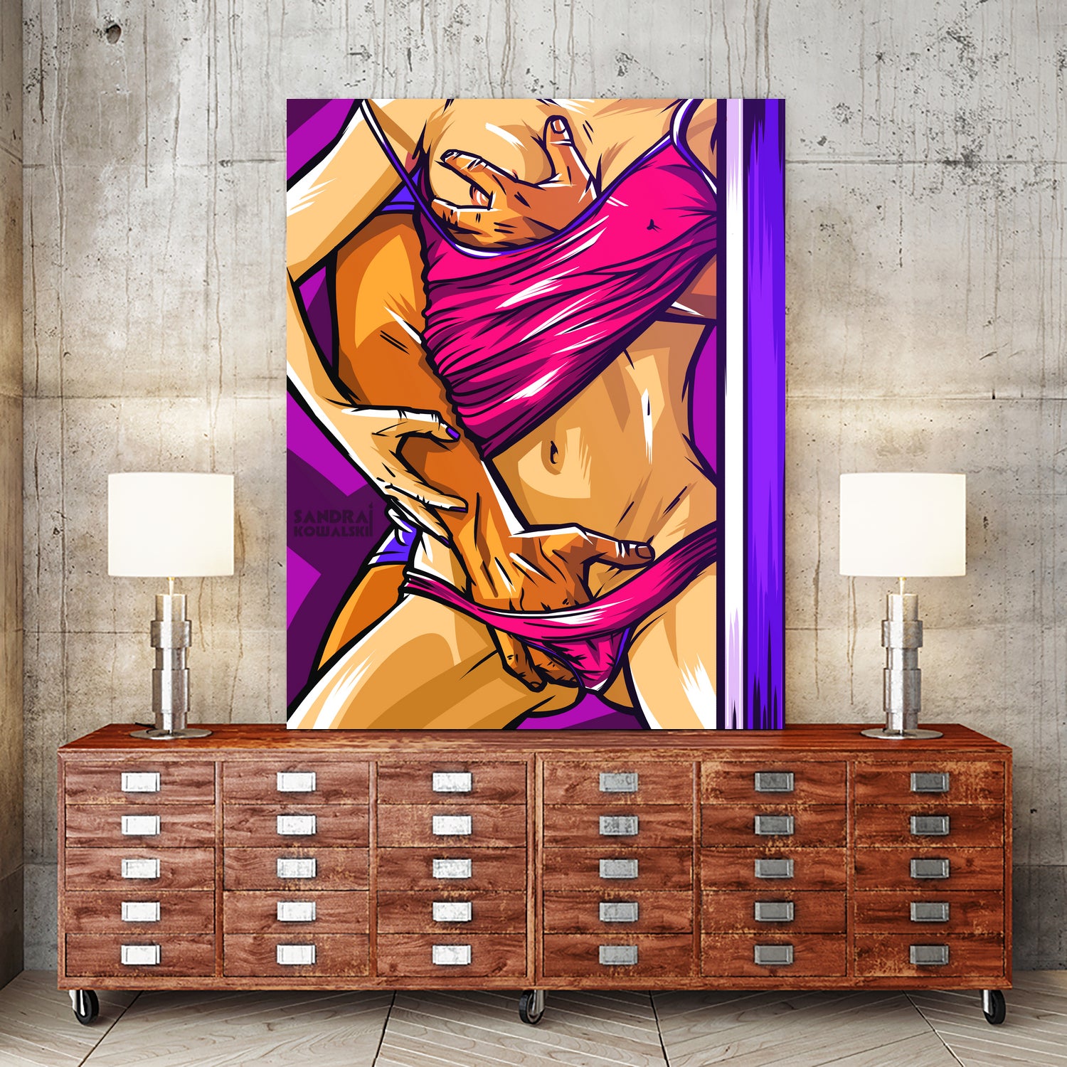 Hands by Sandra Kowalskii on GIANT ART - fuchsia digital painting