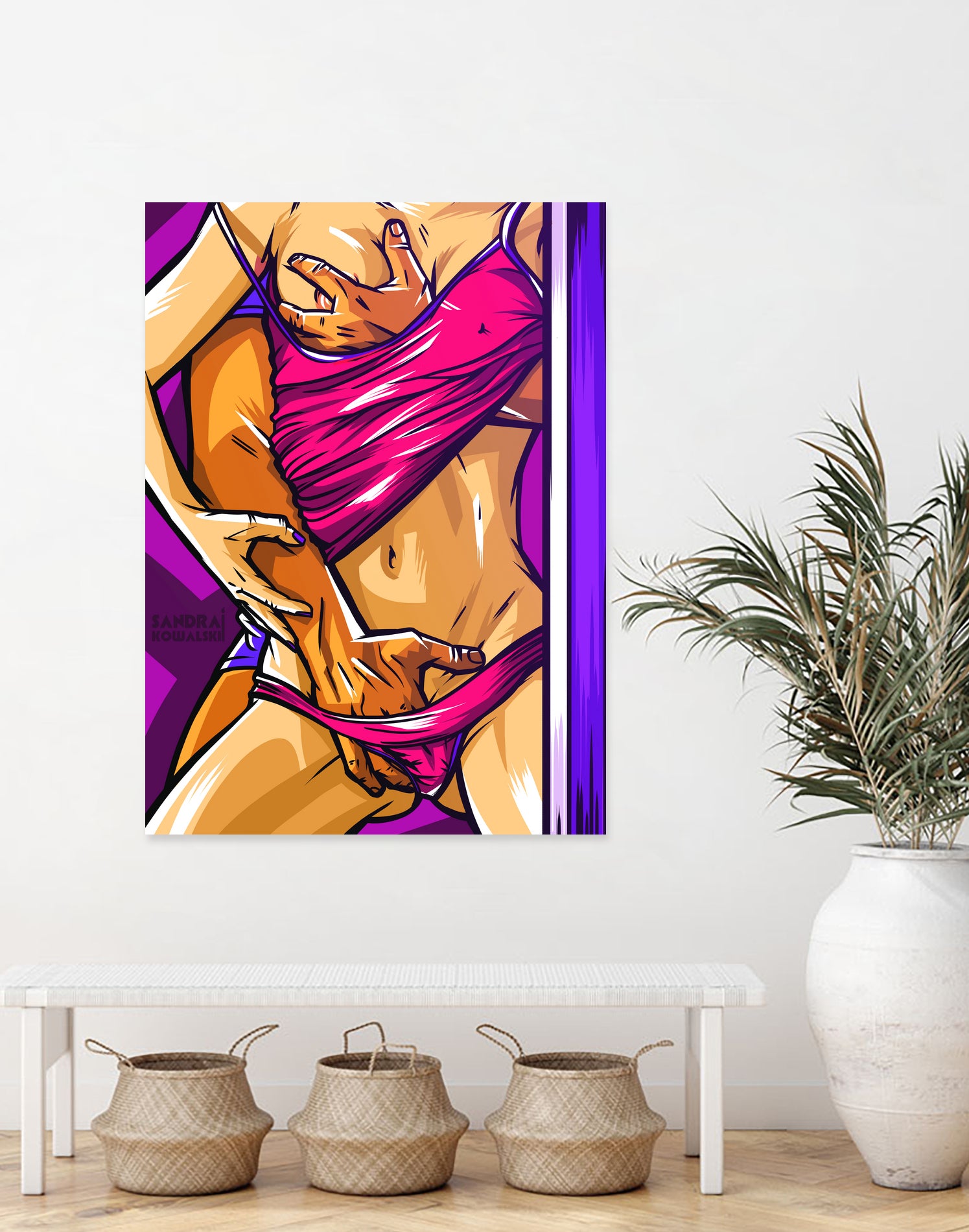 Hands by Sandra Kowalskii on GIANT ART - fuchsia digital painting