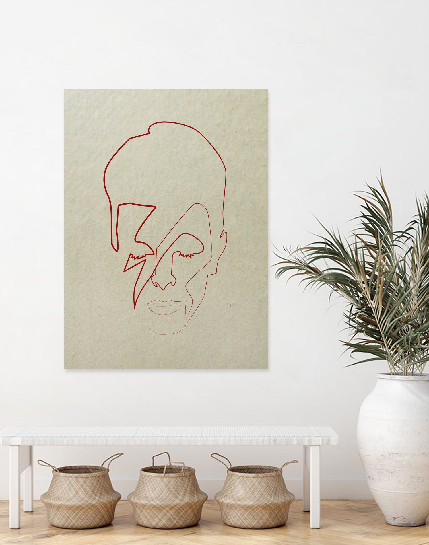 One line David Bowie by Christophe Louis on GIANT ART - orange digital drawing