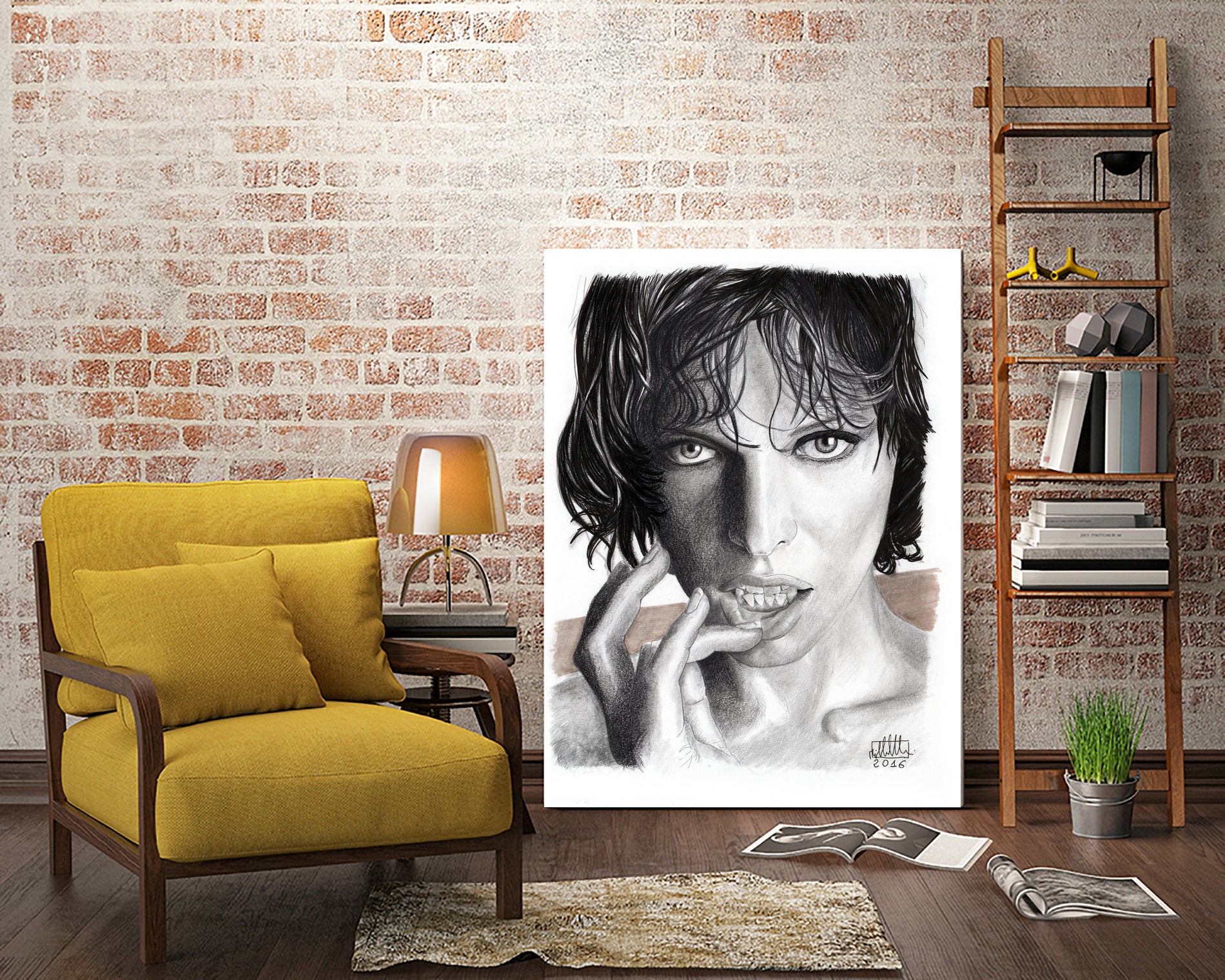 Milla Jovovich by Michele Amadesi on GIANT ART - black mixed media