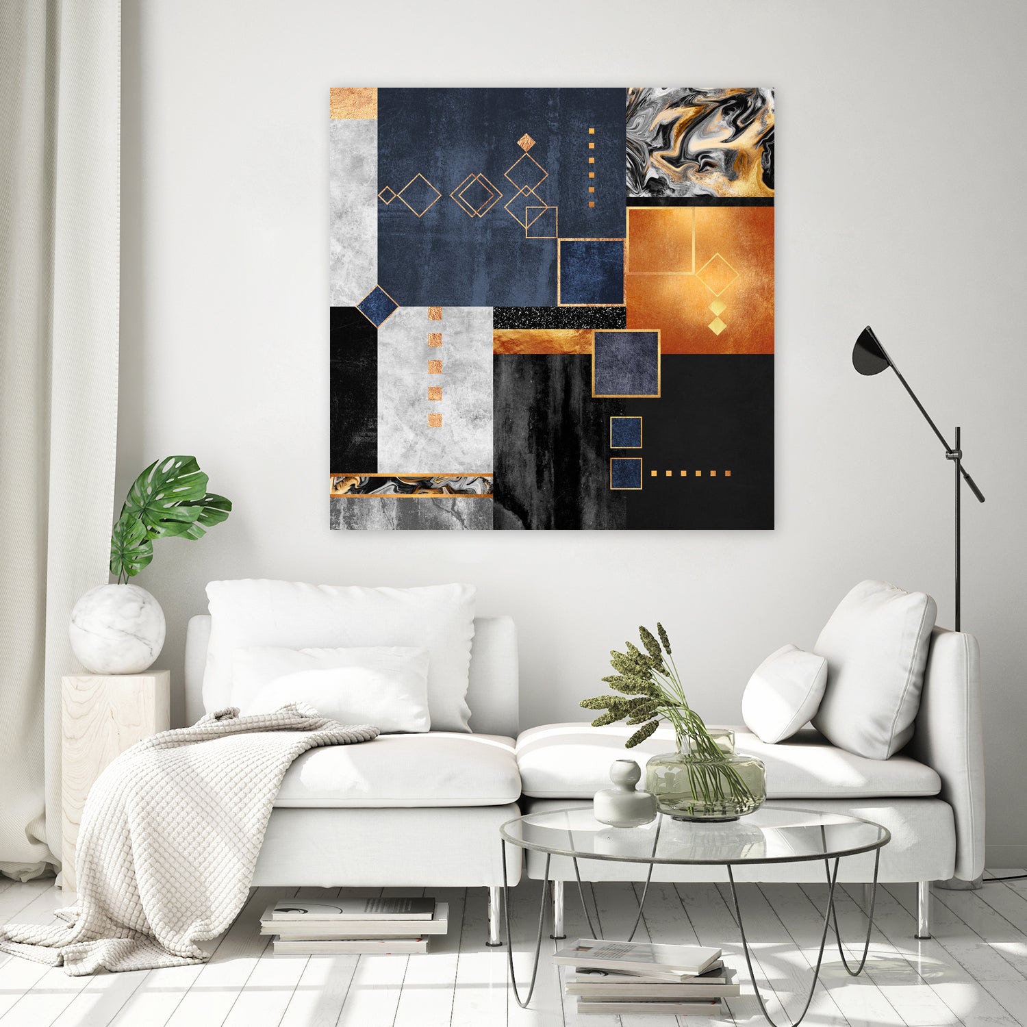 Construction 1 by Elisabeth Fredriksson on GIANT ART - blue digital painting