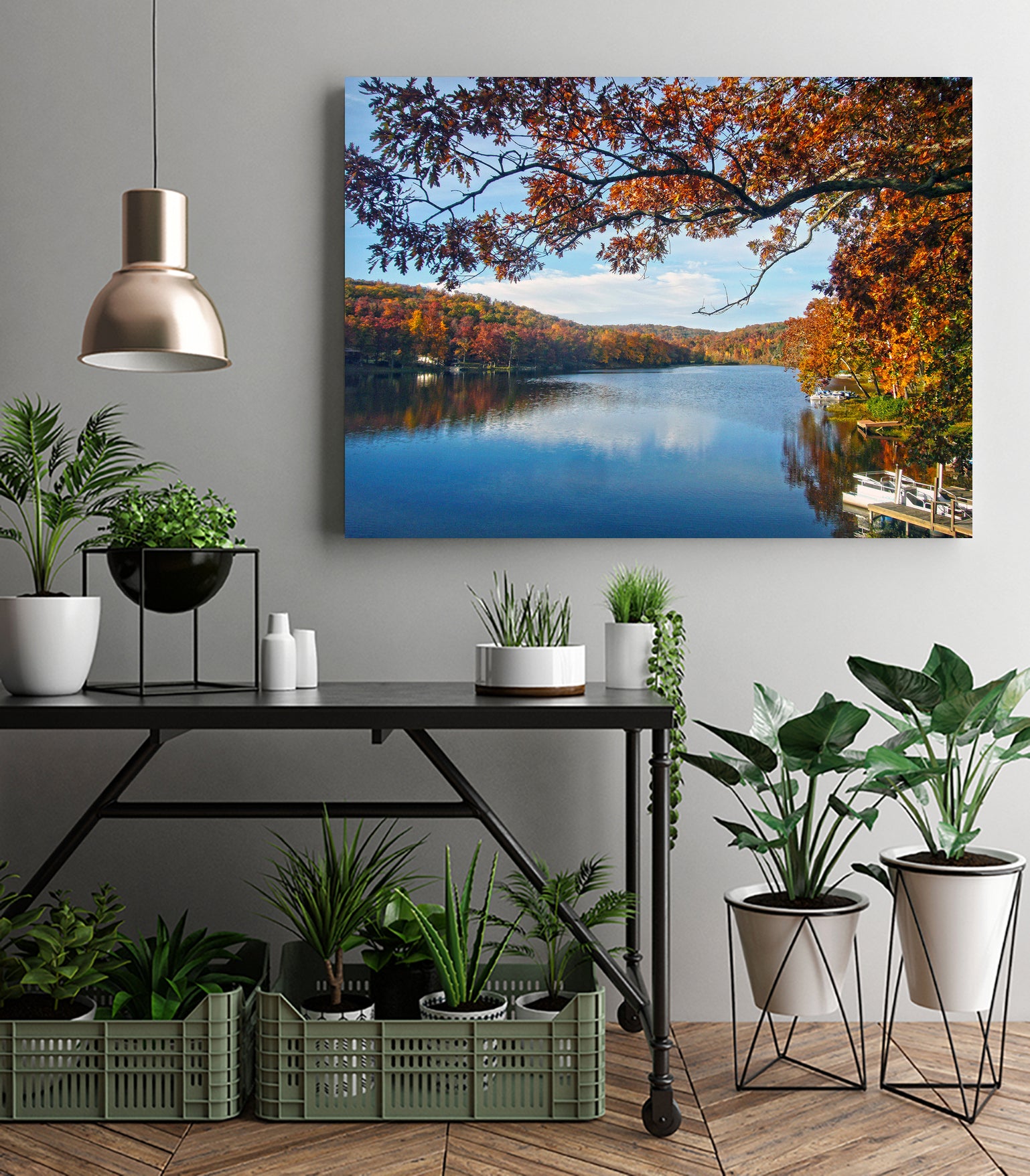 Lake Killarney in Autumn Beauty by Susan Kline on GIANT ART - blue photo illustration