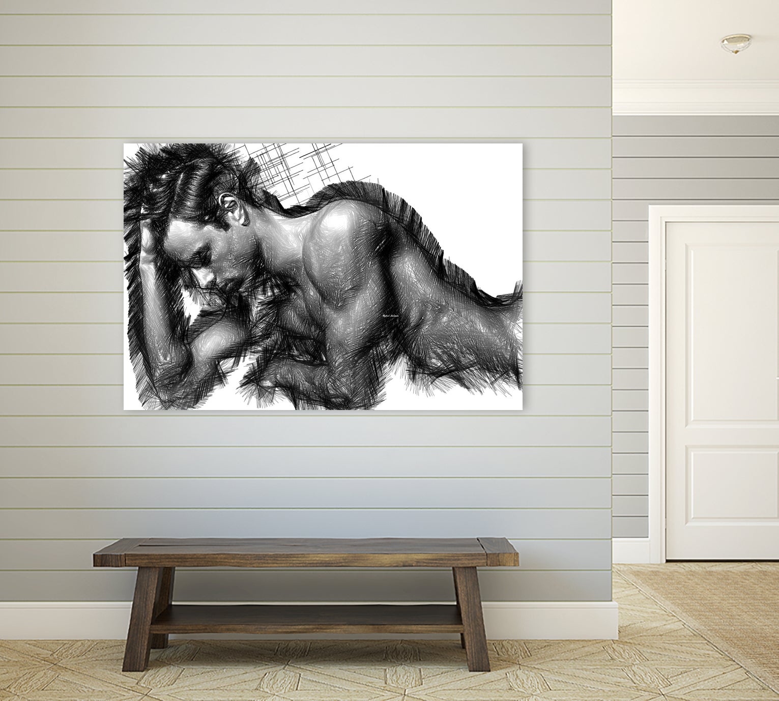 Male Pose 1416 by Rafael Salazar on GIANT ART - black digital painting
