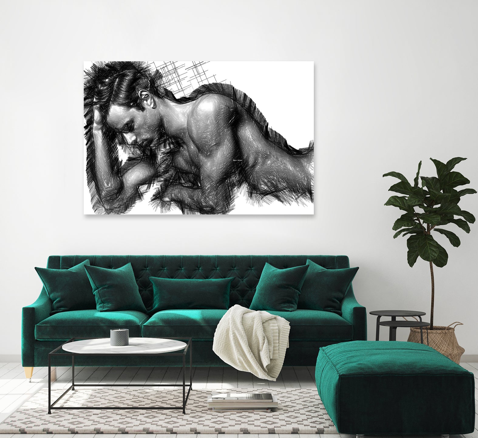 Male Pose 1416 by Rafael Salazar on GIANT ART - black digital painting