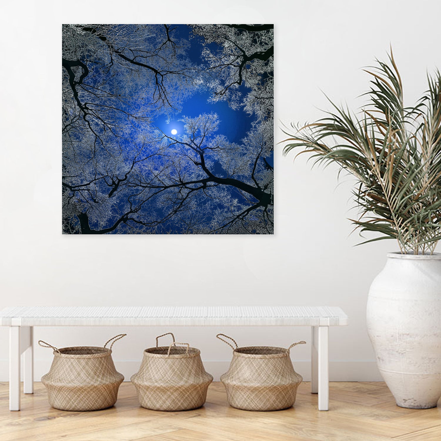 Moonlight Trees by Igor Zenin on GIANT ART - blue digital painting