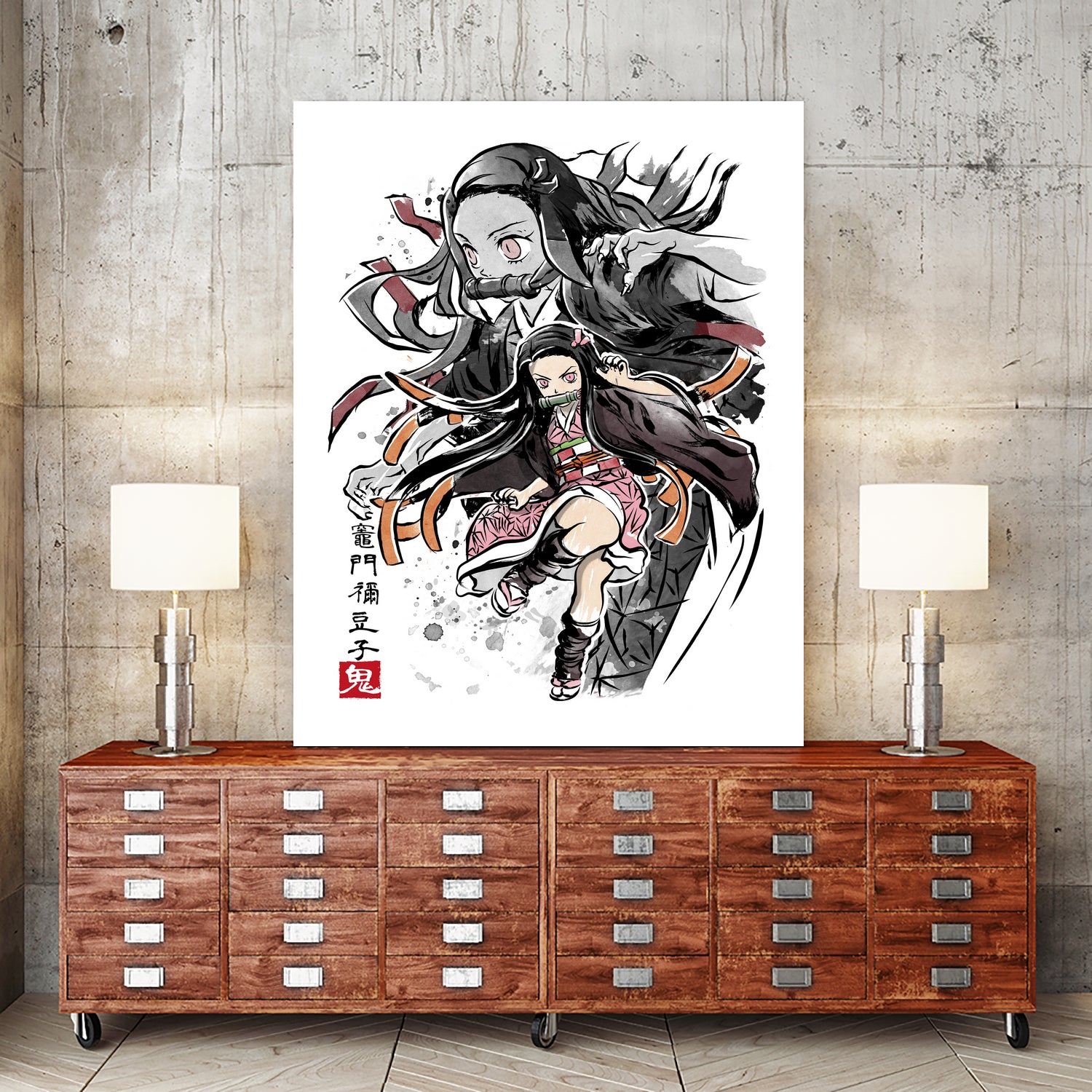 Demon Nezuko sumi-e by Antonio Camarena on GIANT ART - white digital painting