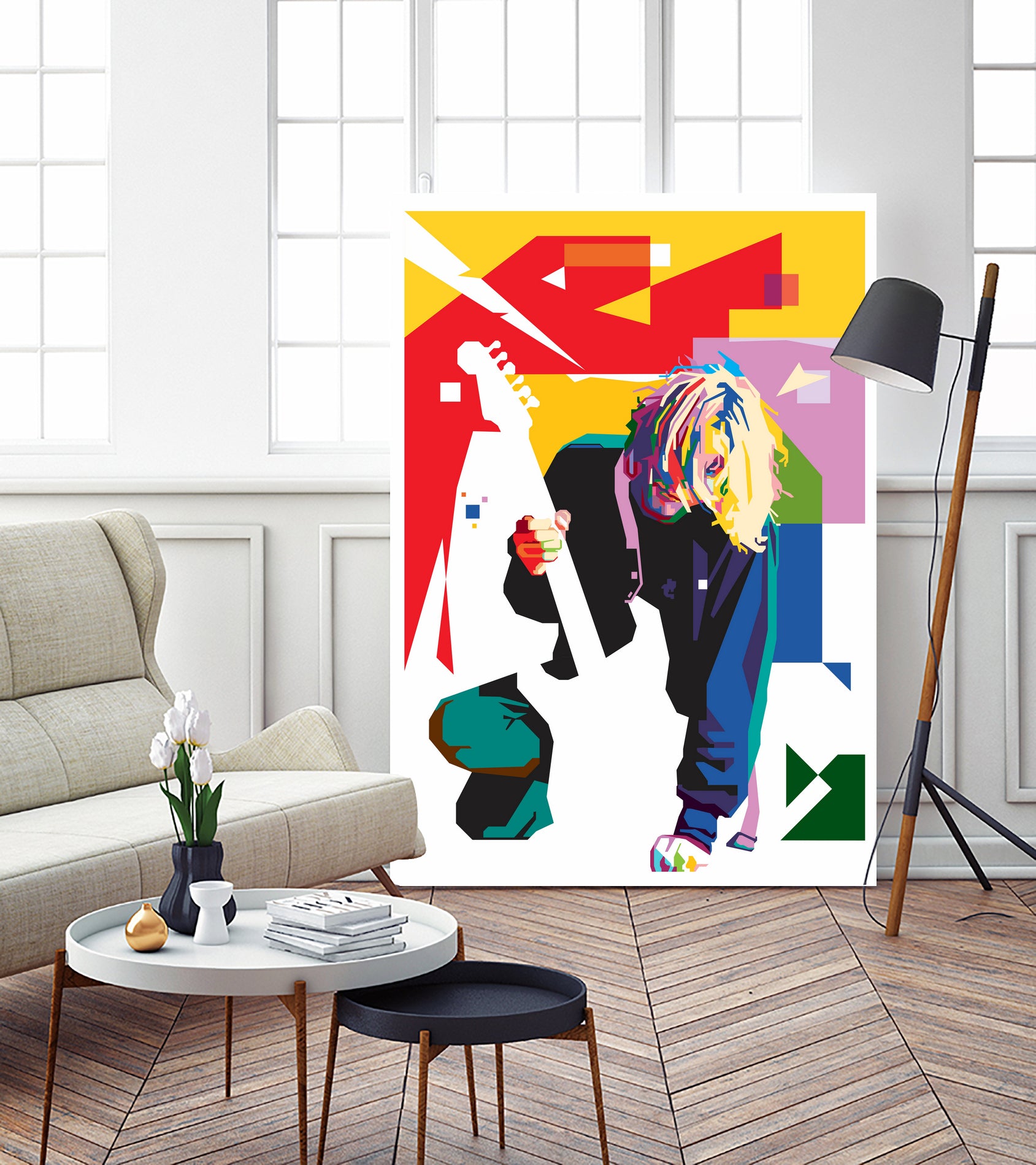 Kurt Cobain in WPAP Art by fajar gunawan on GIANT ART - white digital drawing