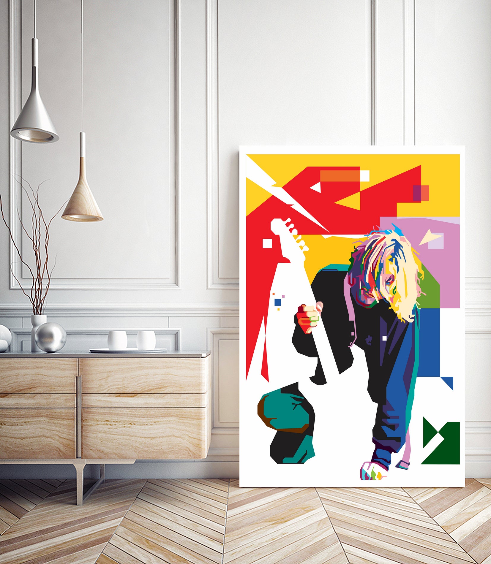 Kurt Cobain in WPAP Art by fajar gunawan on GIANT ART - white digital drawing