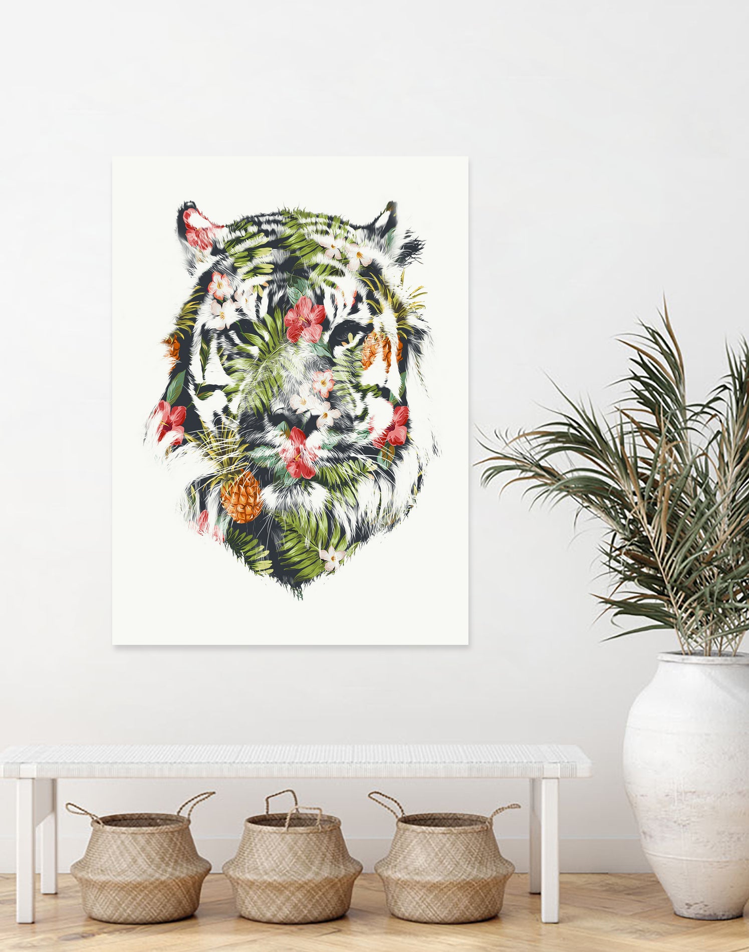Tropical Tiger by Robert Farkas on GIANT ART - green digital drawing