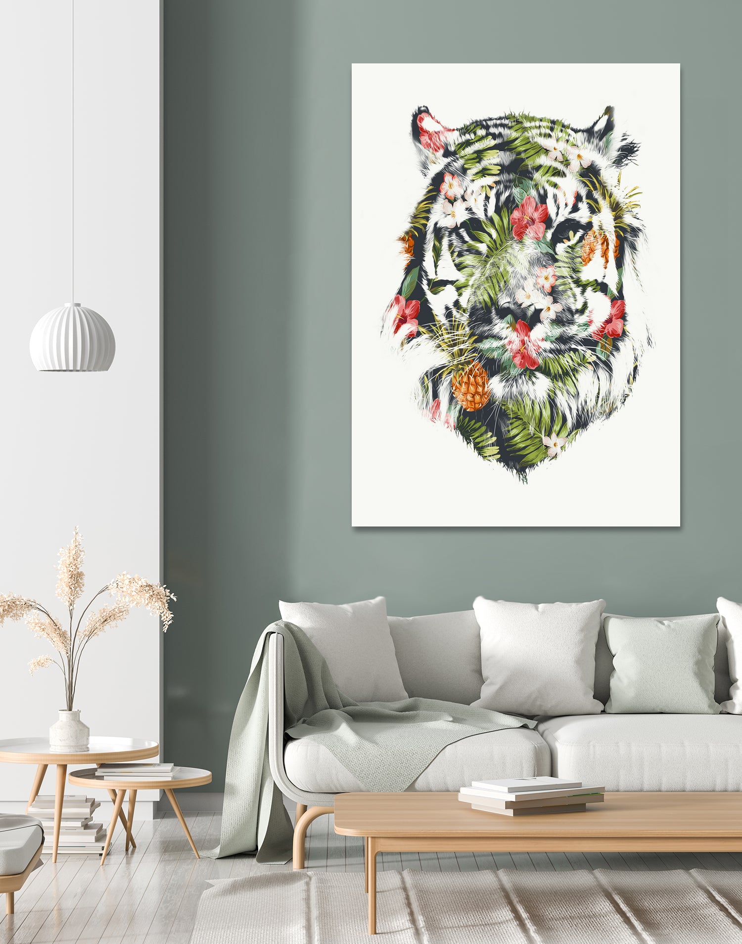 Tropical Tiger by Robert Farkas on GIANT ART - green digital drawing