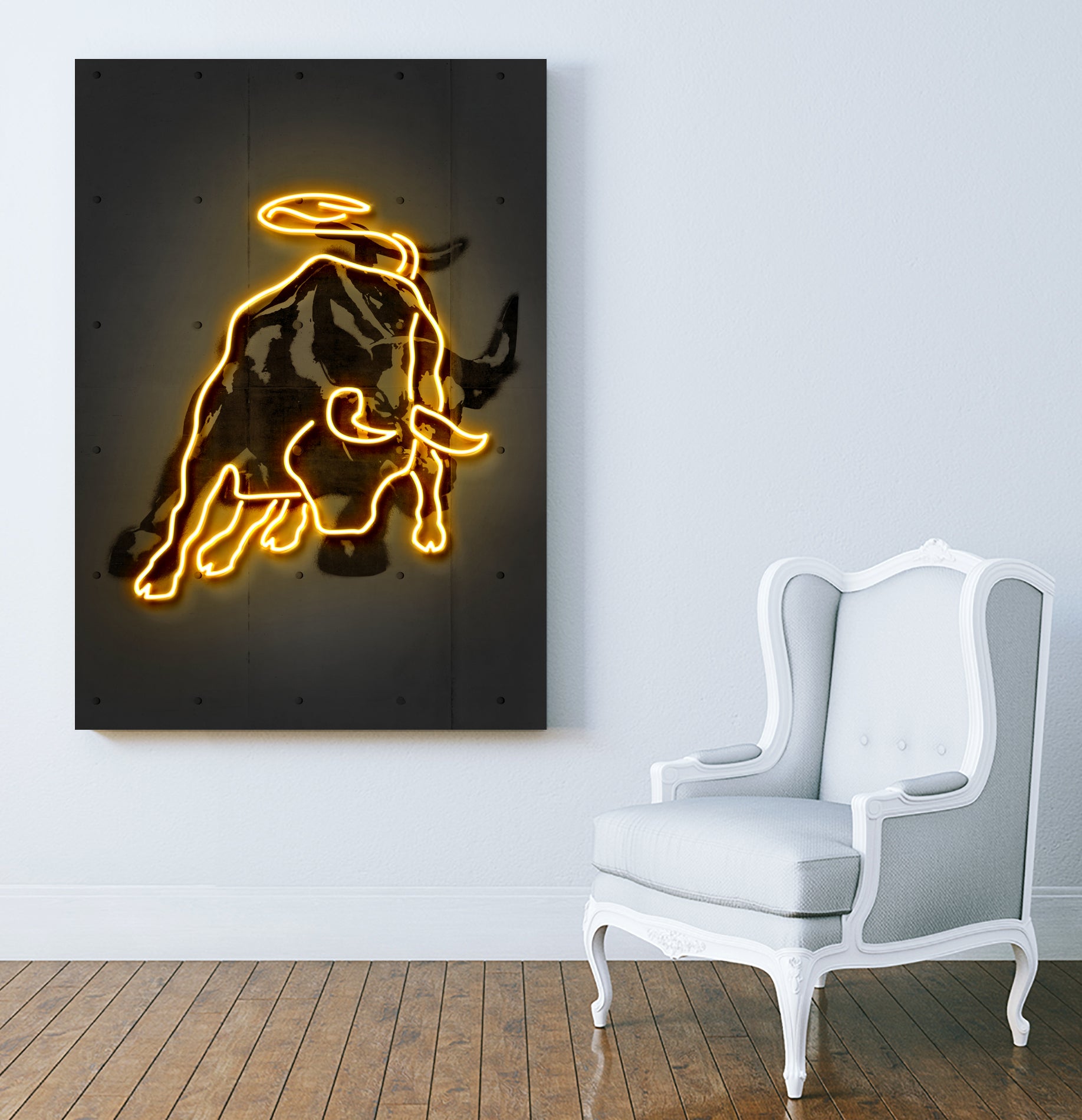 Bull by Octavian Mihai Mielu on GIANT ART - yellow digital drawing