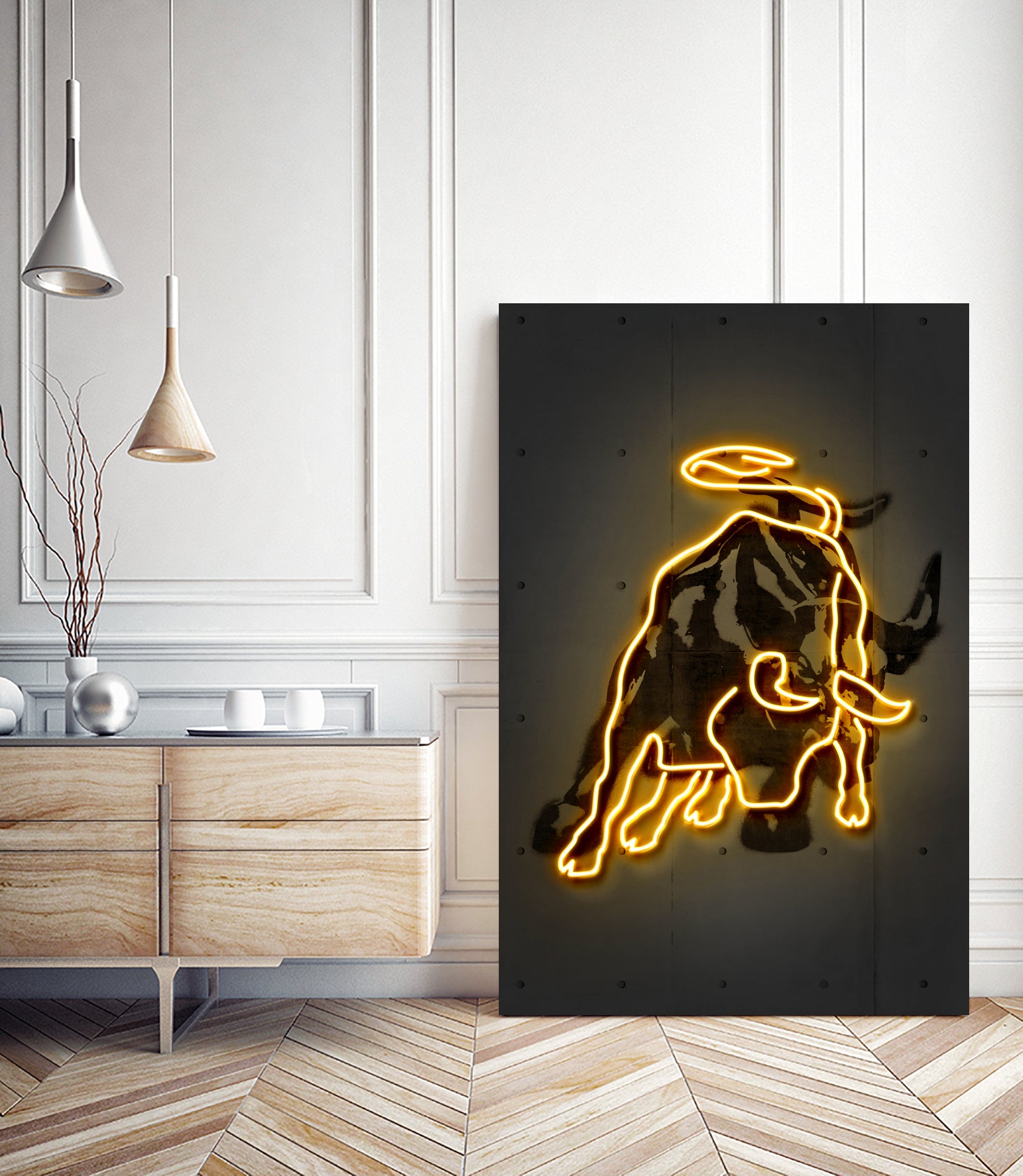 Bull by Octavian Mihai Mielu on GIANT ART - yellow digital drawing