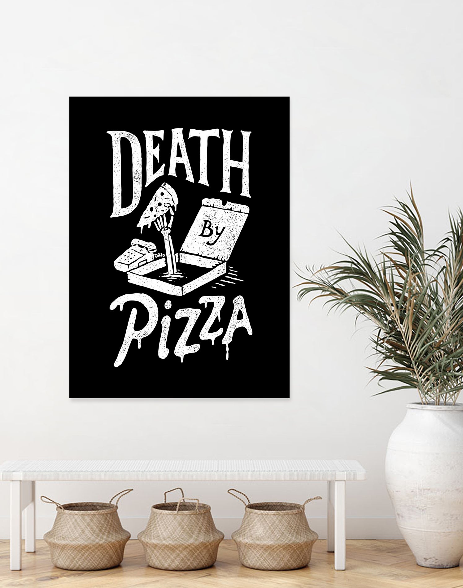 Death by Pizza by Tatak Waskitho on GIANT ART - black typography