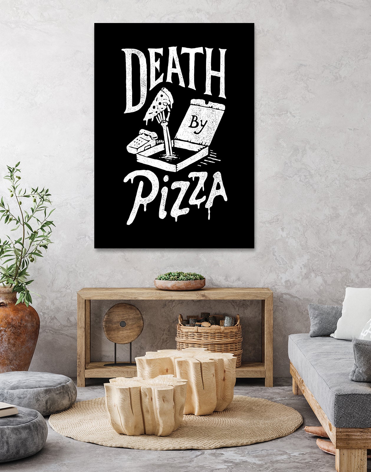 Death by Pizza by Tatak Waskitho on GIANT ART - black typography