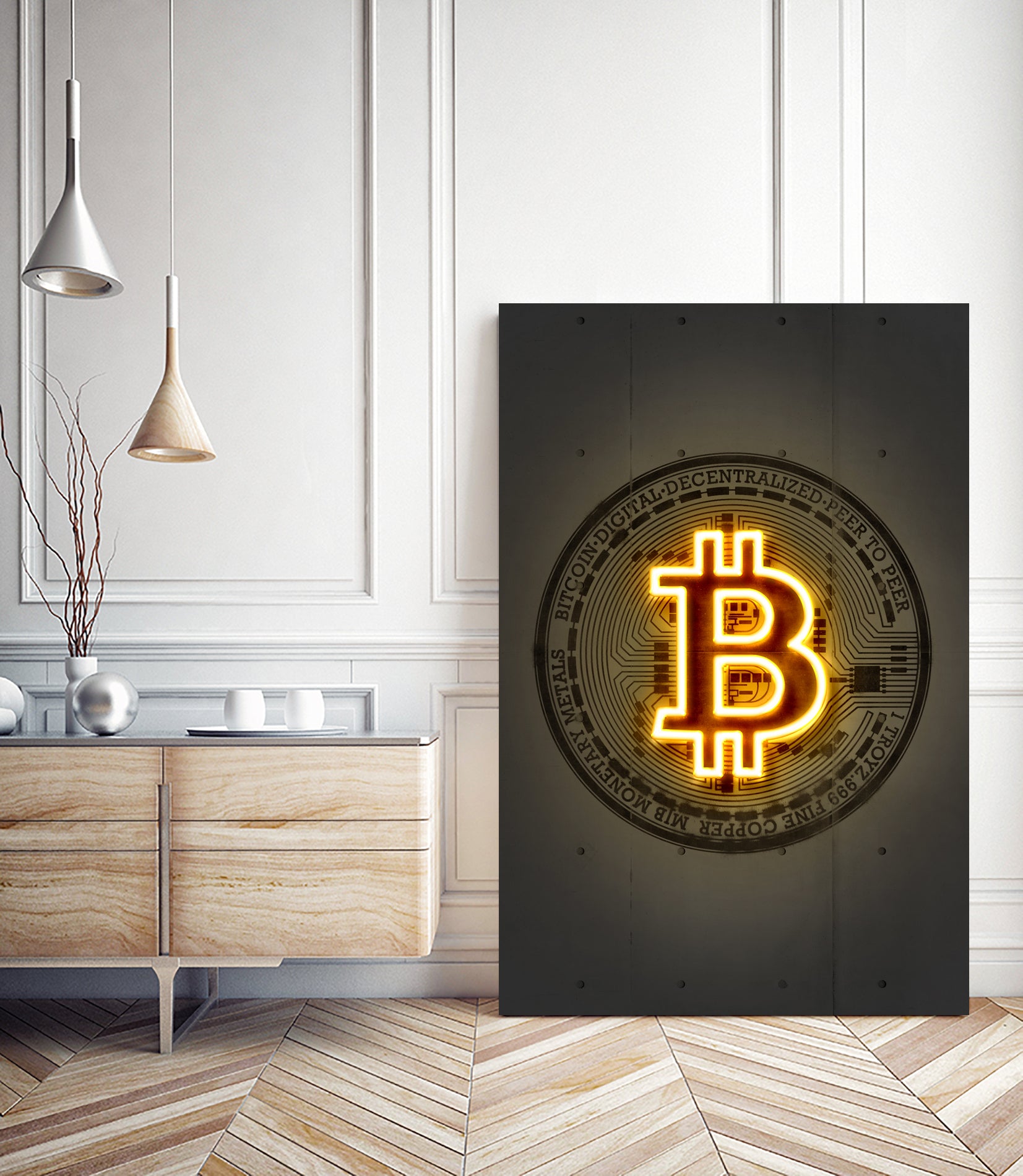 Bitcoin by Octavian Mihai Mielu on GIANT ART - yellow digital drawing